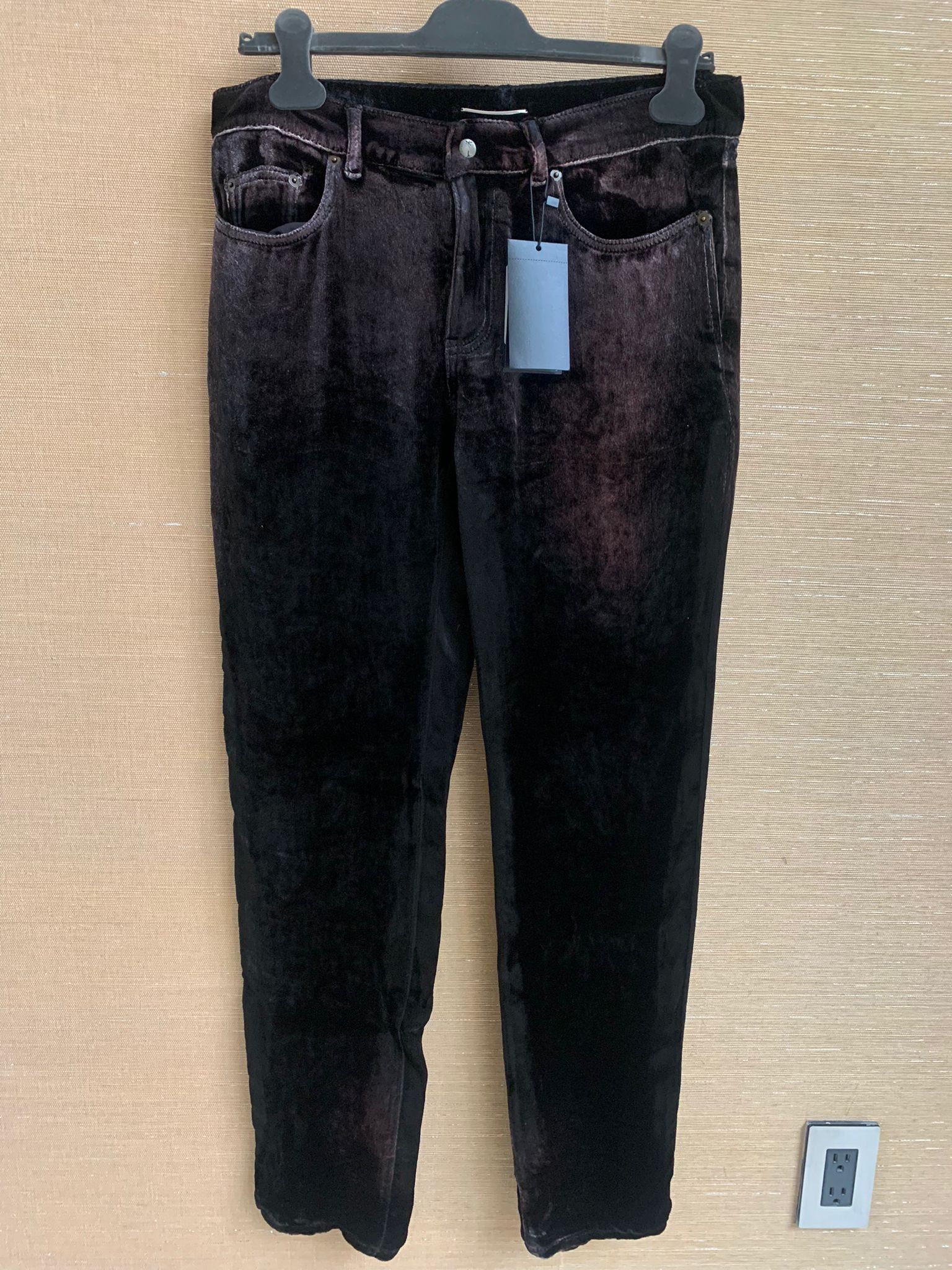 Saint Laurent Paris Velour Black Casual Pants Size US 31 - 1 Thumbnail