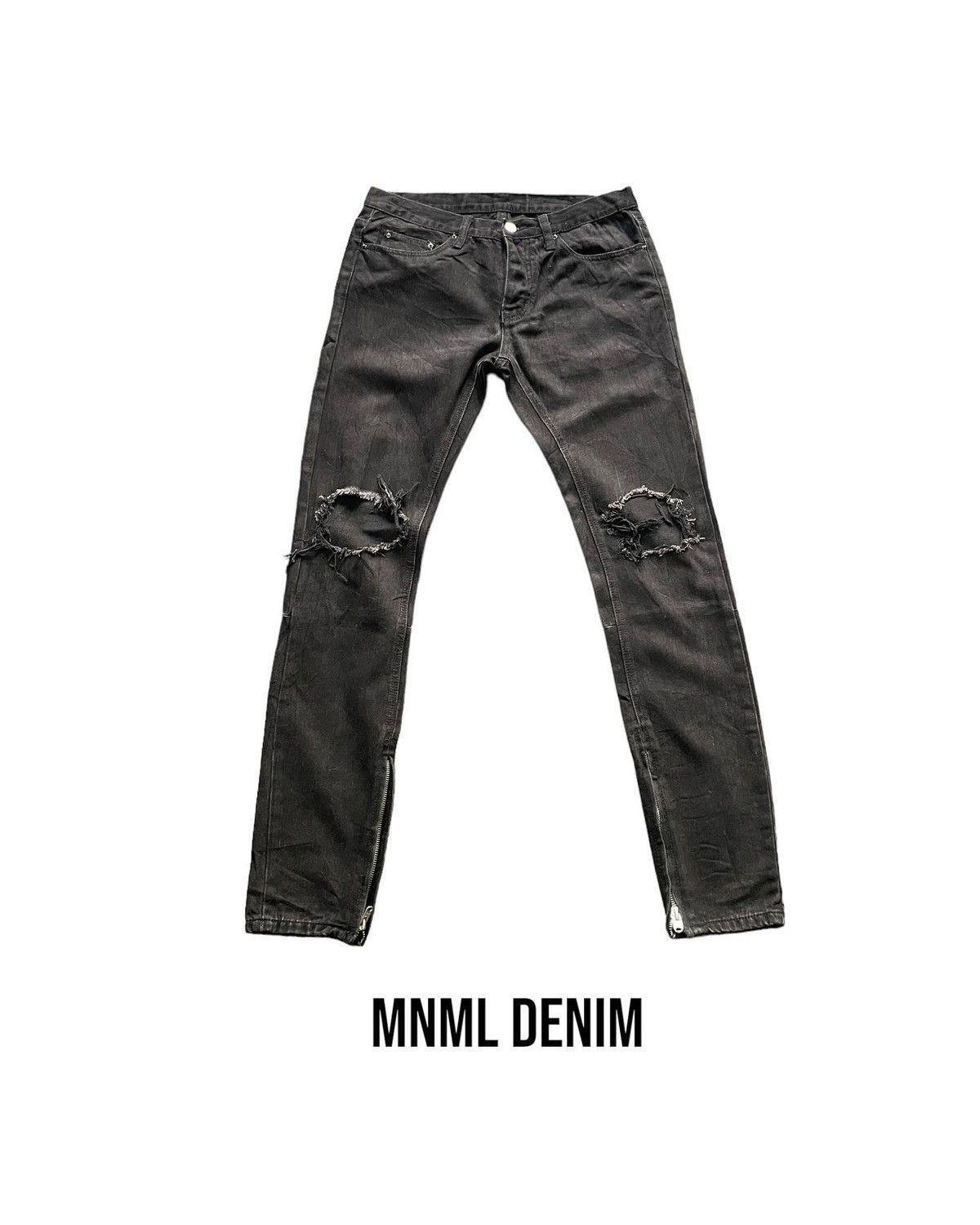 image of Distressed Denim x Mnml Distresed Denim in Black, Men's (Size 33)