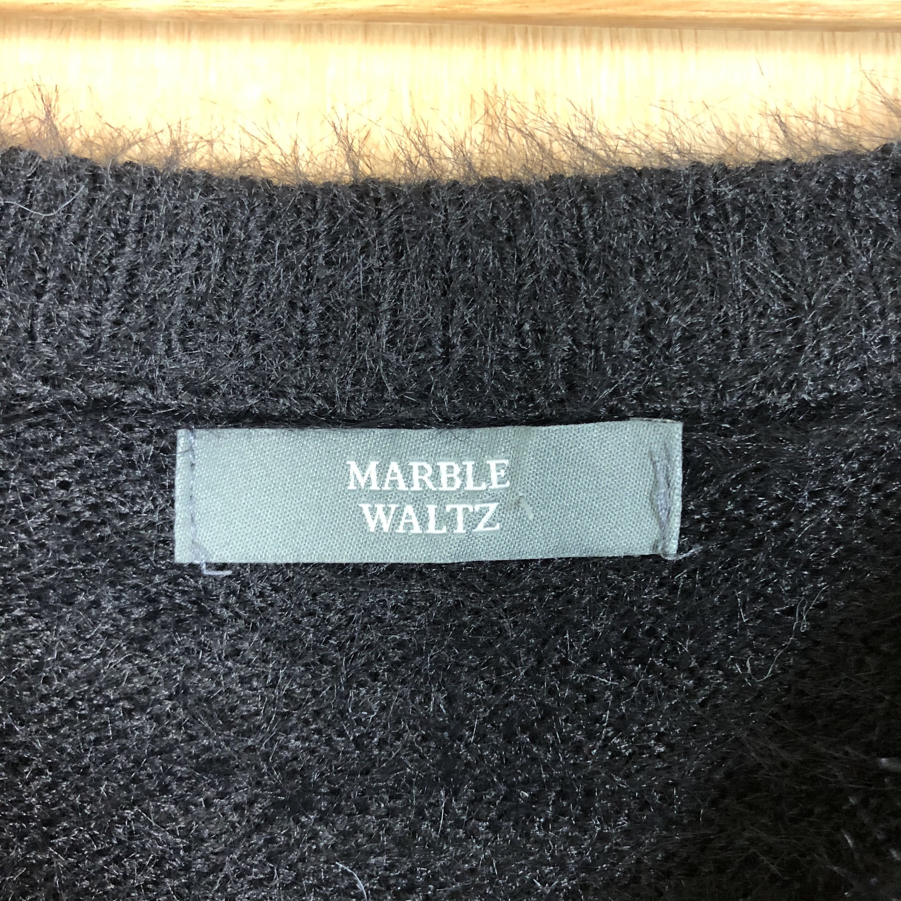 Aran Isles Knitwear × Homespun Knitwear DLL Marble Waltz Mohair fur Black shaggy Knitwear # c023 Size M / US 6-8 / IT 42-44 - 6 Thumbnail