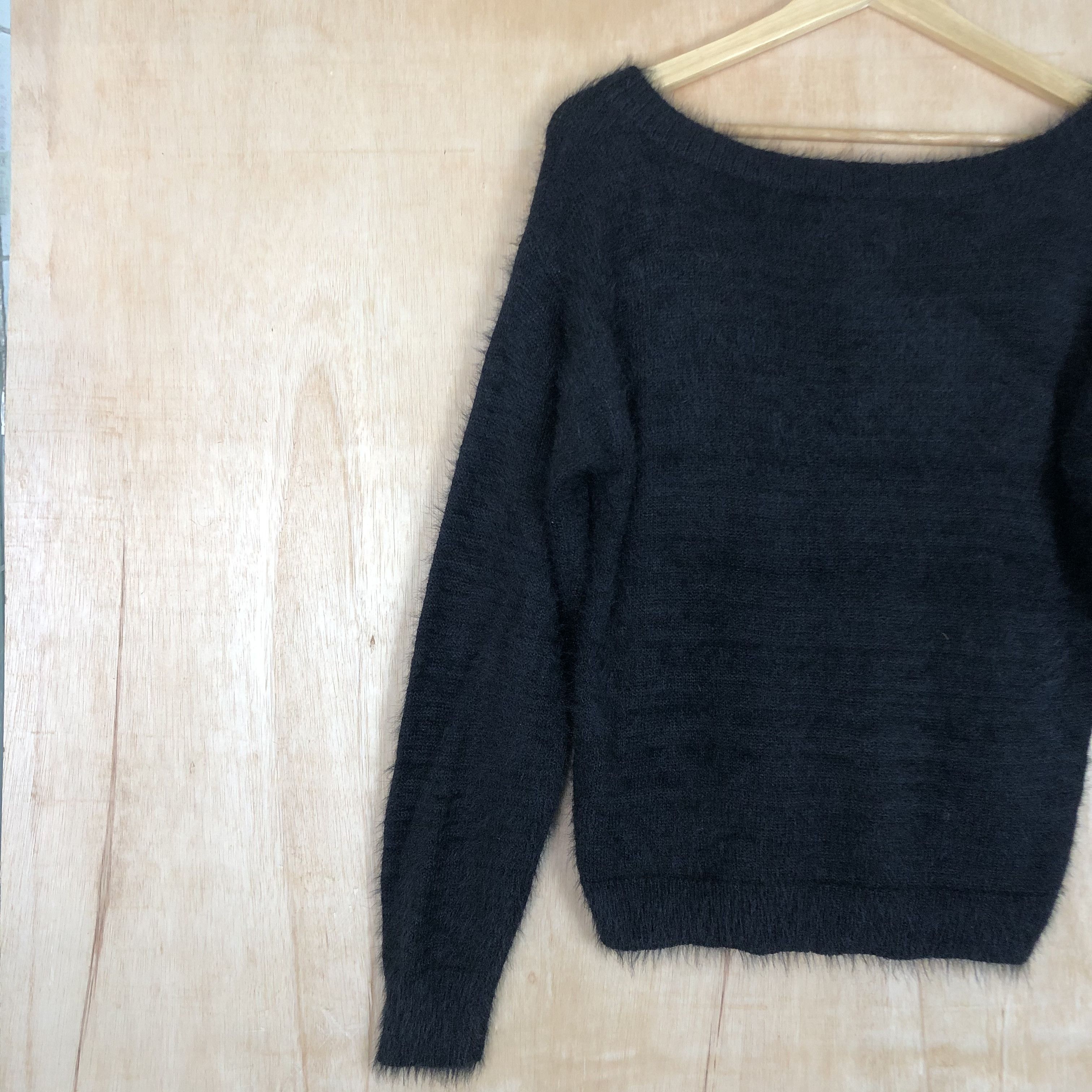 Aran Isles Knitwear × Homespun Knitwear DLL Marble Waltz Mohair fur Black shaggy Knitwear # c023 Size M / US 6-8 / IT 42-44 - 10 Thumbnail
