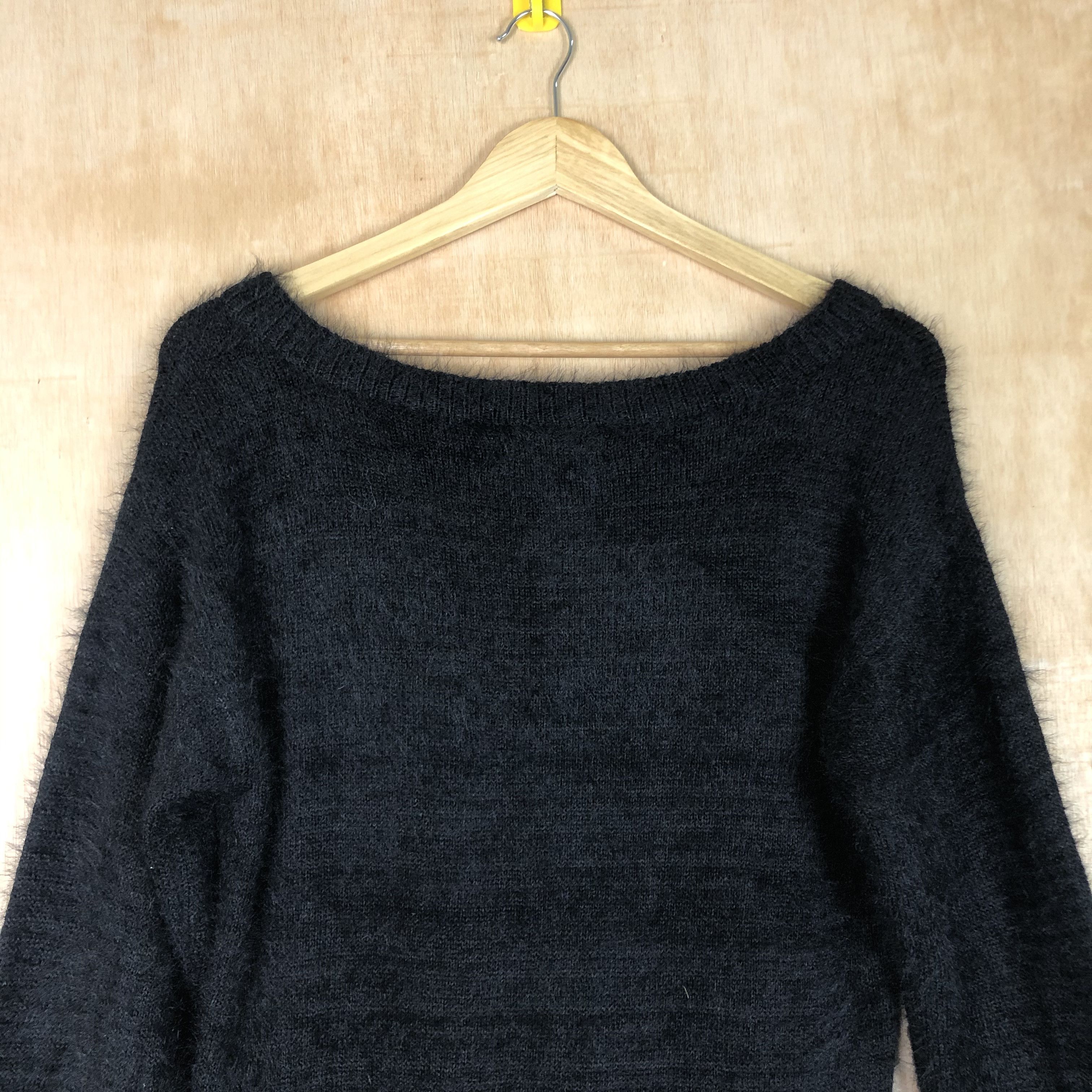 Aran Isles Knitwear × Homespun Knitwear DLL Marble Waltz Mohair fur Black shaggy Knitwear # c023 Size M / US 6-8 / IT 42-44 - 8 Thumbnail