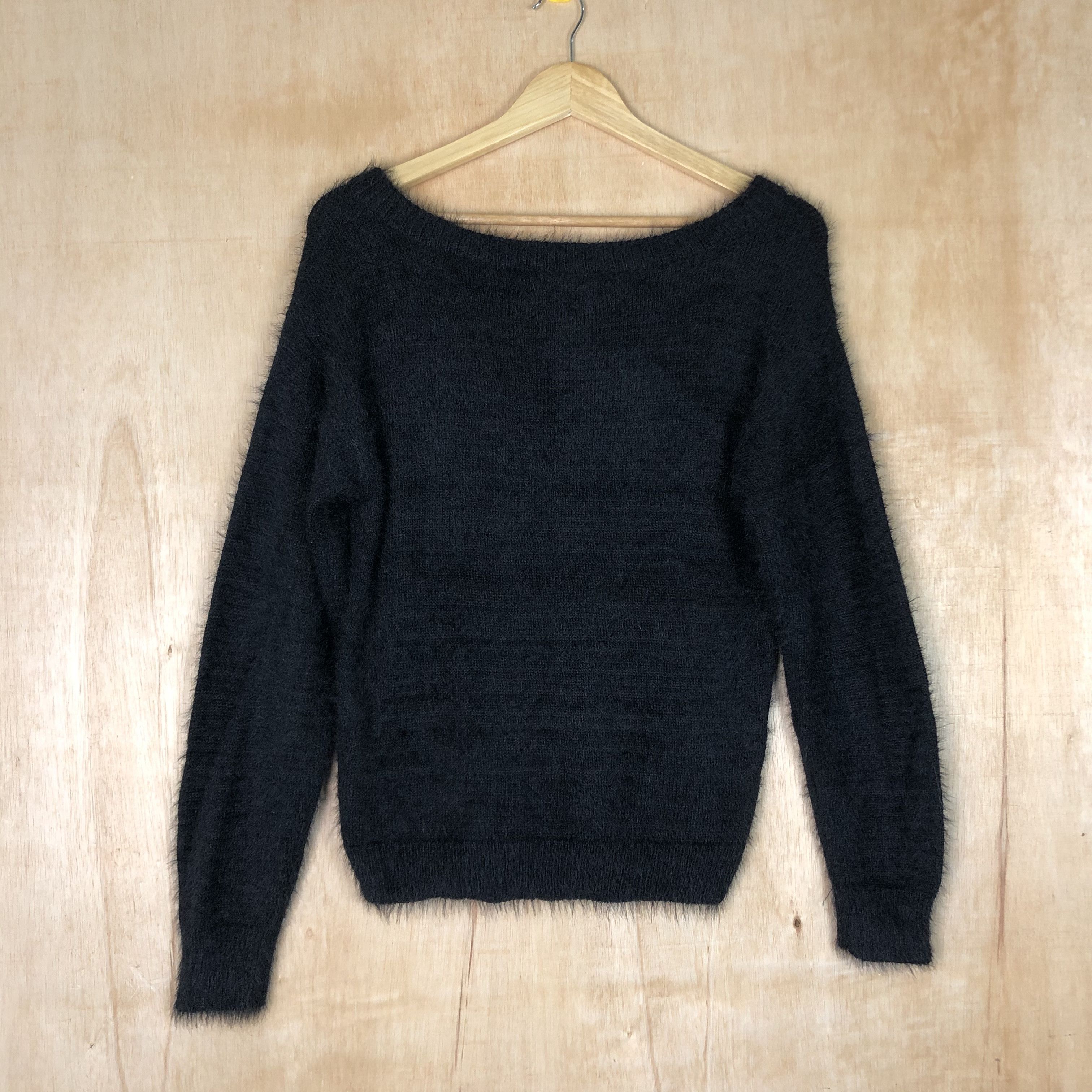 Aran Isles Knitwear × Homespun Knitwear DLL Marble Waltz Mohair fur Black shaggy Knitwear # c023 Size M / US 6-8 / IT 42-44 - 7 Thumbnail