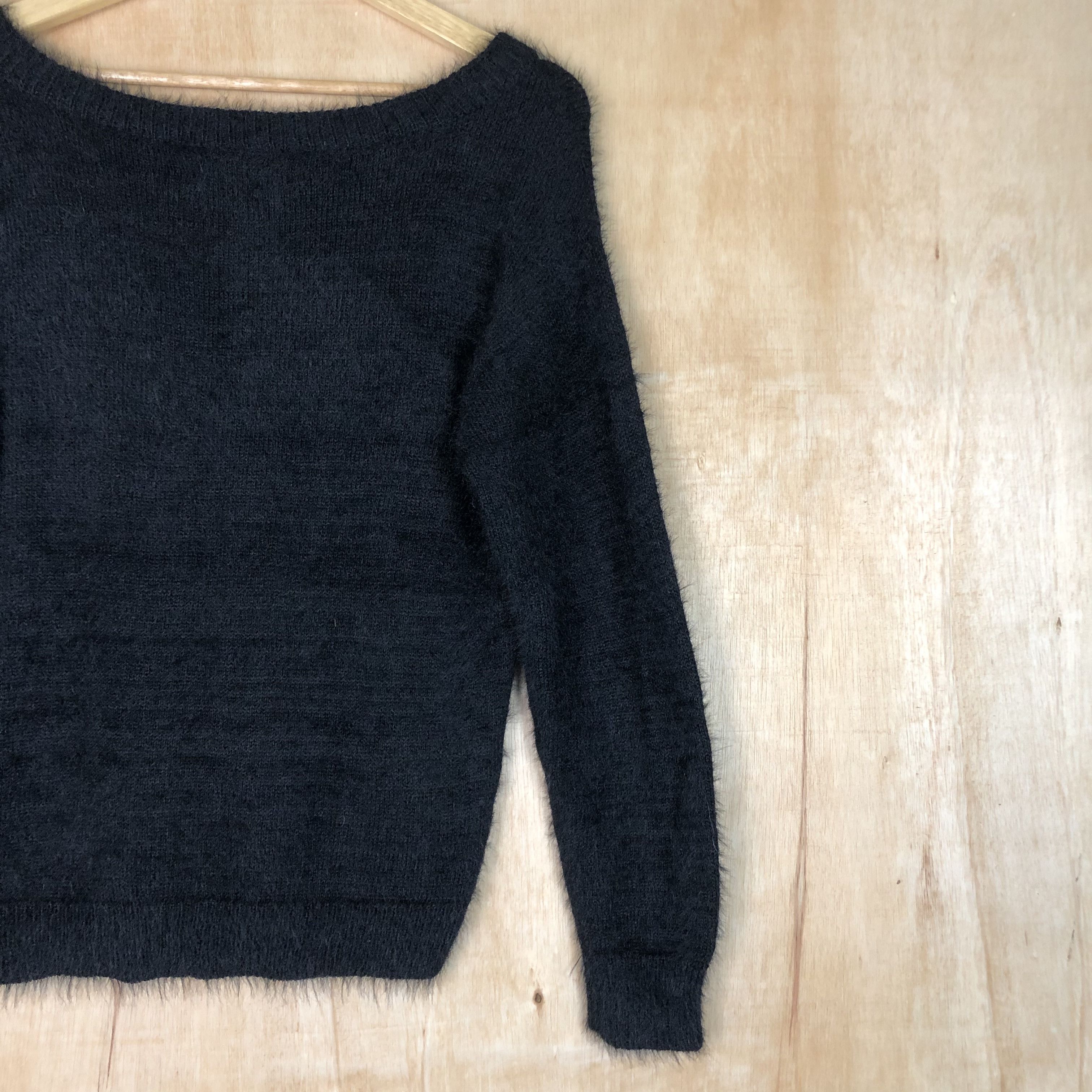 Aran Isles Knitwear × Homespun Knitwear DLL Marble Waltz Mohair fur Black shaggy Knitwear # c023 Size M / US 6-8 / IT 42-44 - 9 Thumbnail