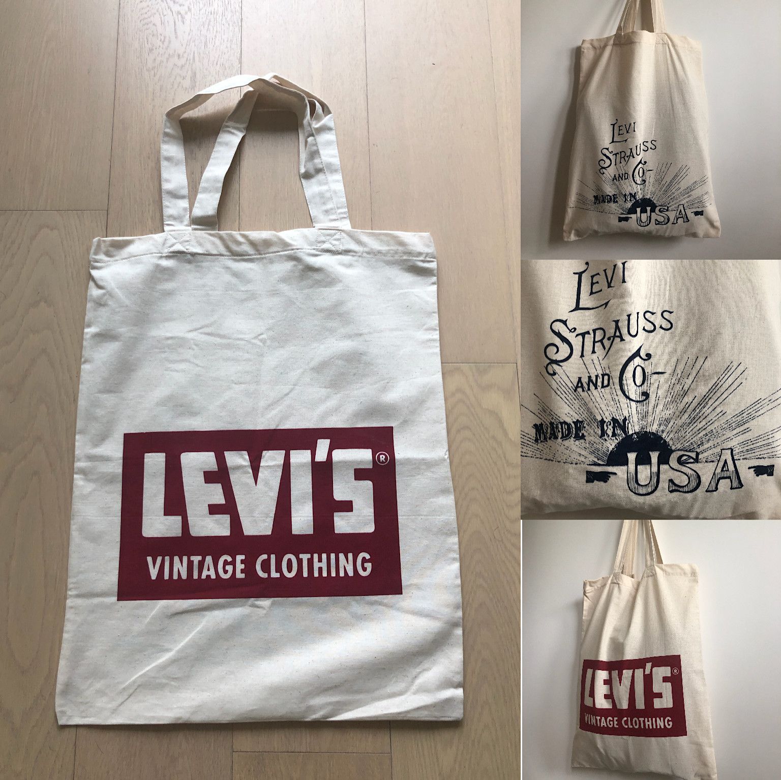 Levi's Vintage Clothing Levis Vintage Clothing LVC 501 USA Raw Fabric Logo Tote Bag Size ONE SIZE - 11 Thumbnail