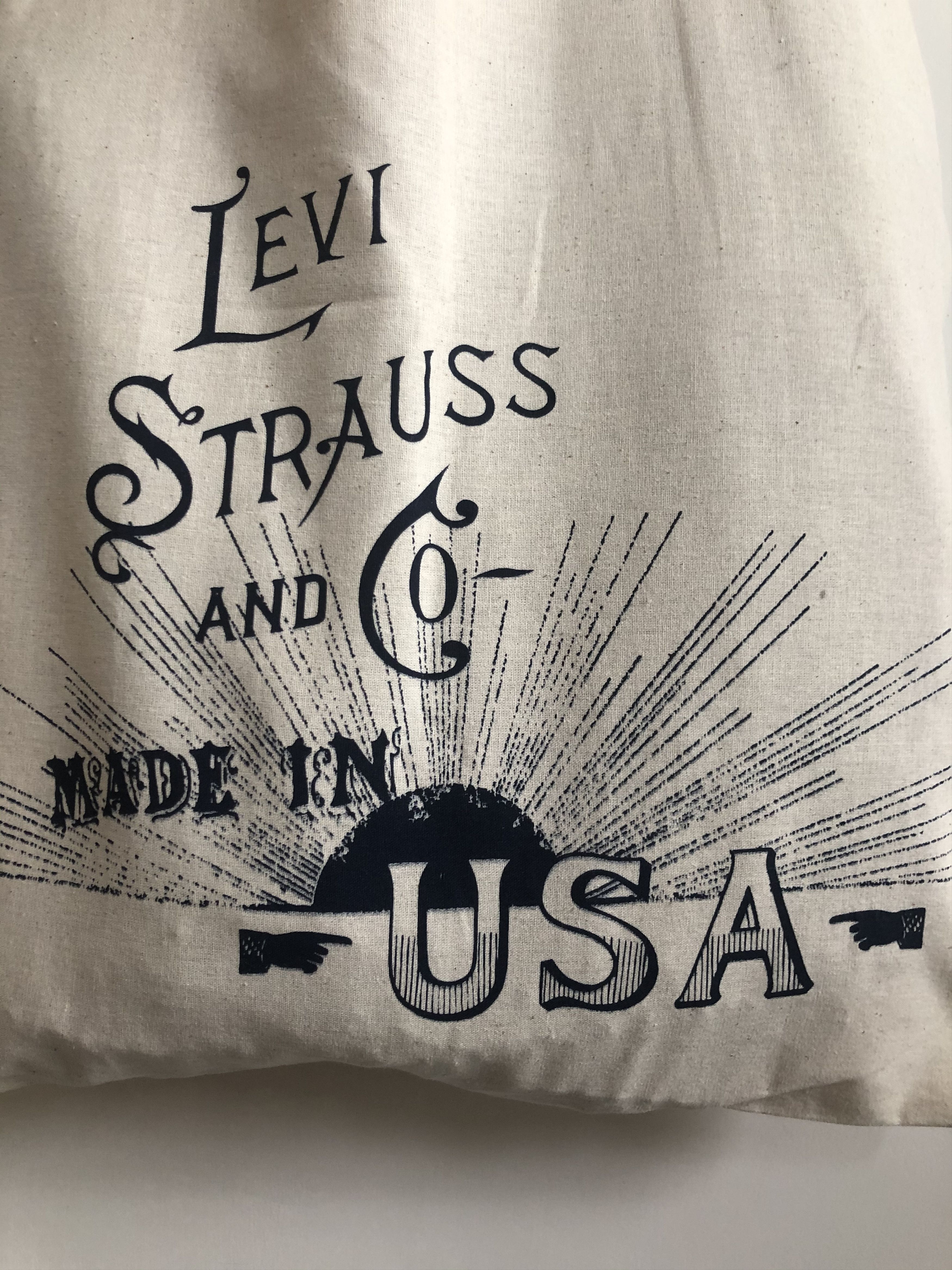 Levi's Vintage Clothing Levis Vintage Clothing LVC 501 USA Raw Fabric Logo Tote Bag Size ONE SIZE - 3 Thumbnail