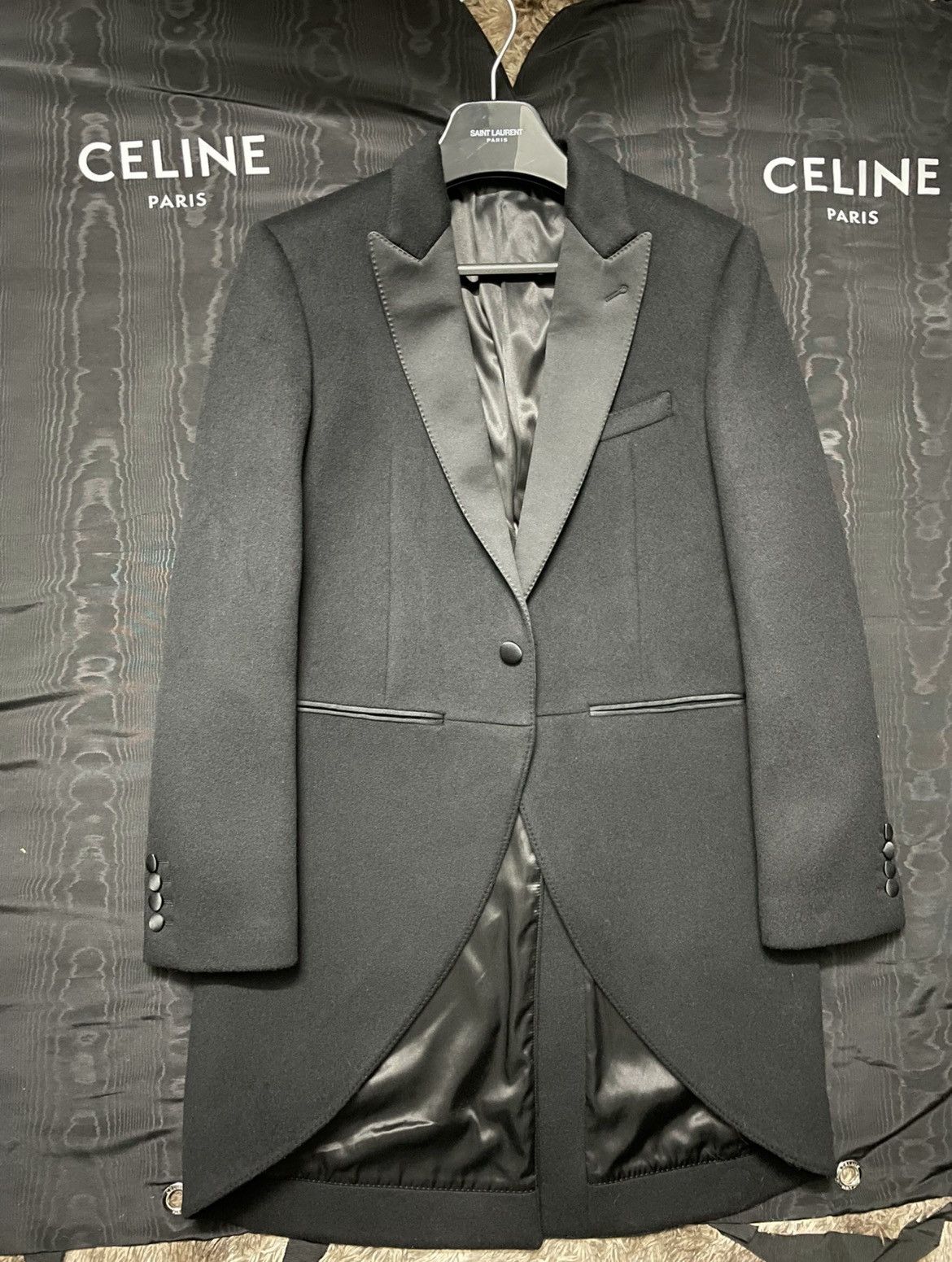 Hedi Slimane × Saint Laurent Paris 19FW Cashmere Tail Coat Sz44 Size US M / EU 48-50 / 2 - 1 Thumbnail