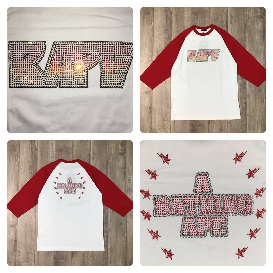 Bape × Nigo × Swarovski BAPE × Swarovski KISS logo three-quarter sleeve T-shirt Size US L / EU 52-54 / 3 - 1 Thumbnail