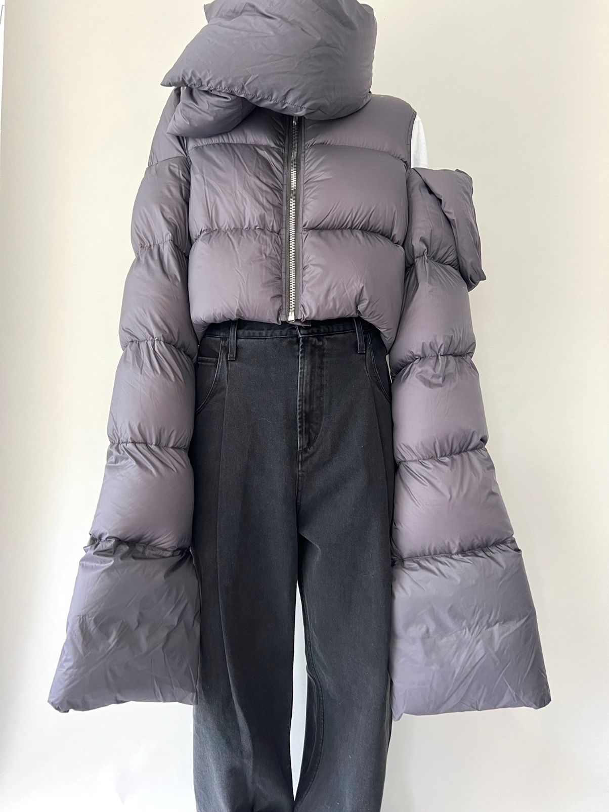 Pre-owned Rick Owens Aw 21  Babel Cropped Funnel Neck Down Jacket In Purple