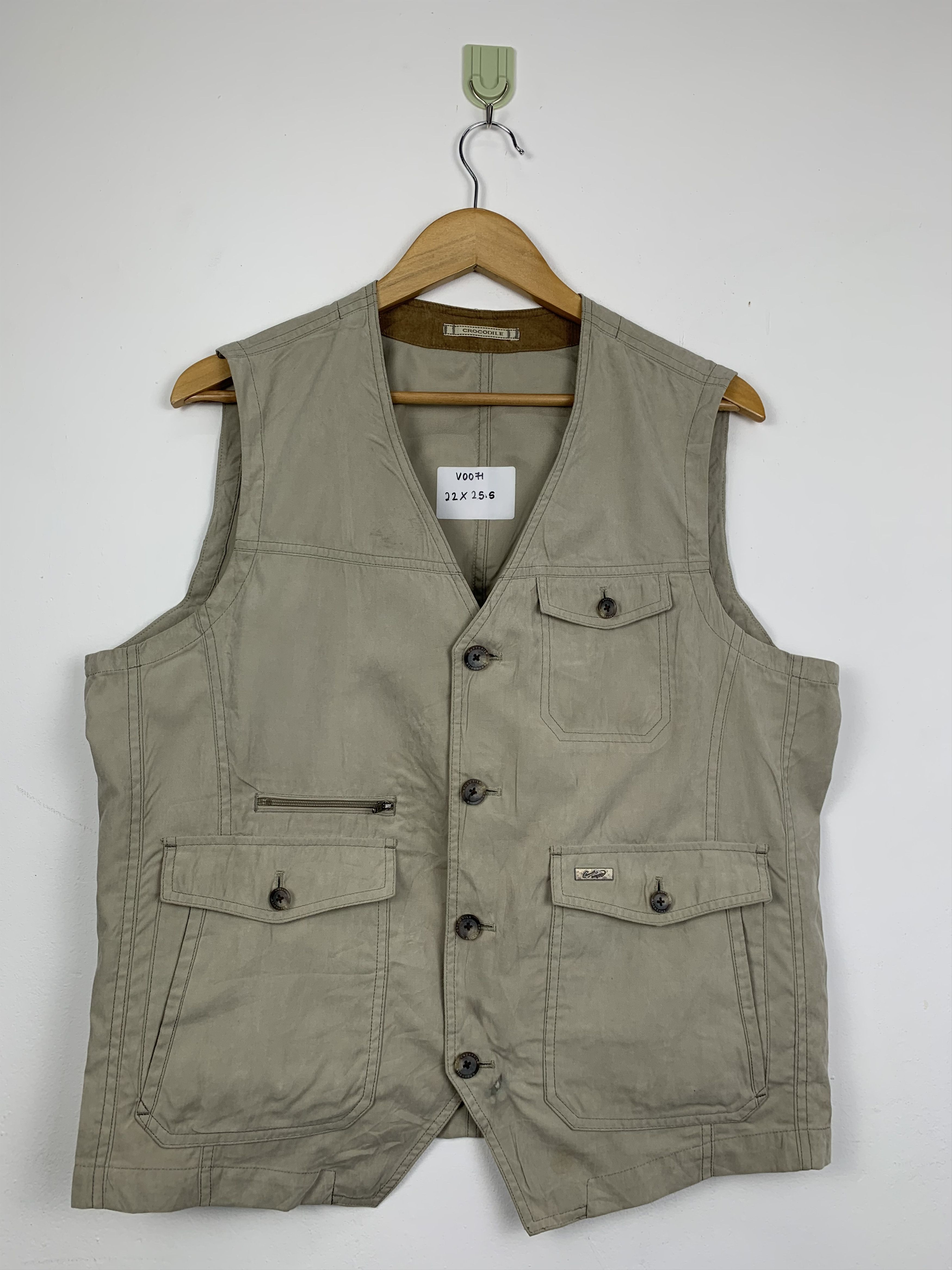 Japanese Brand × Vintage Vintage CROCODILE Cotton Tactical Utiliti Multi Pocket Vests Size US S / EU 44-46 / 1 - 1 Thumbnail