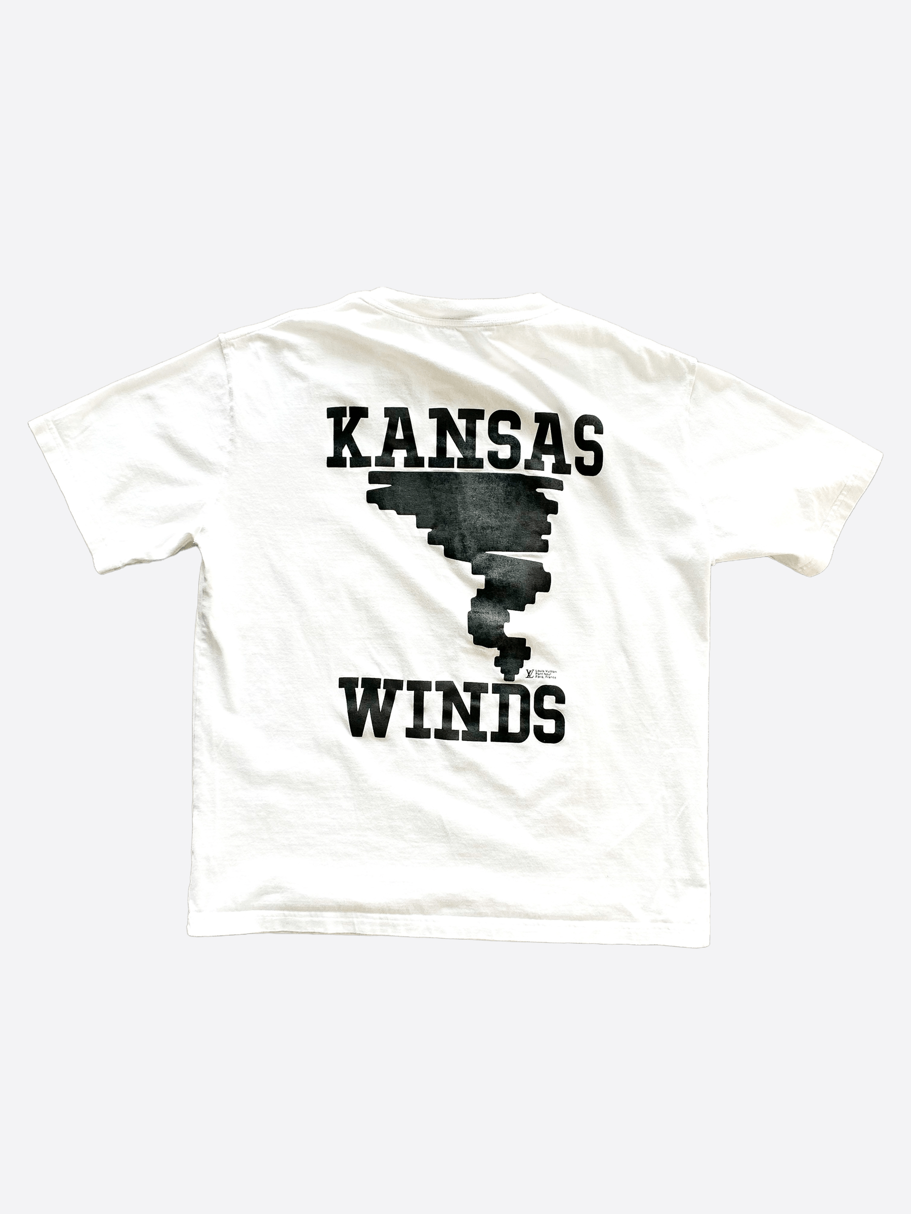 Louis Vuitton Louis Vuitton White Kansas Winds Graphic Tee Size US L / EU 52-54 / 3 - 3 Thumbnail