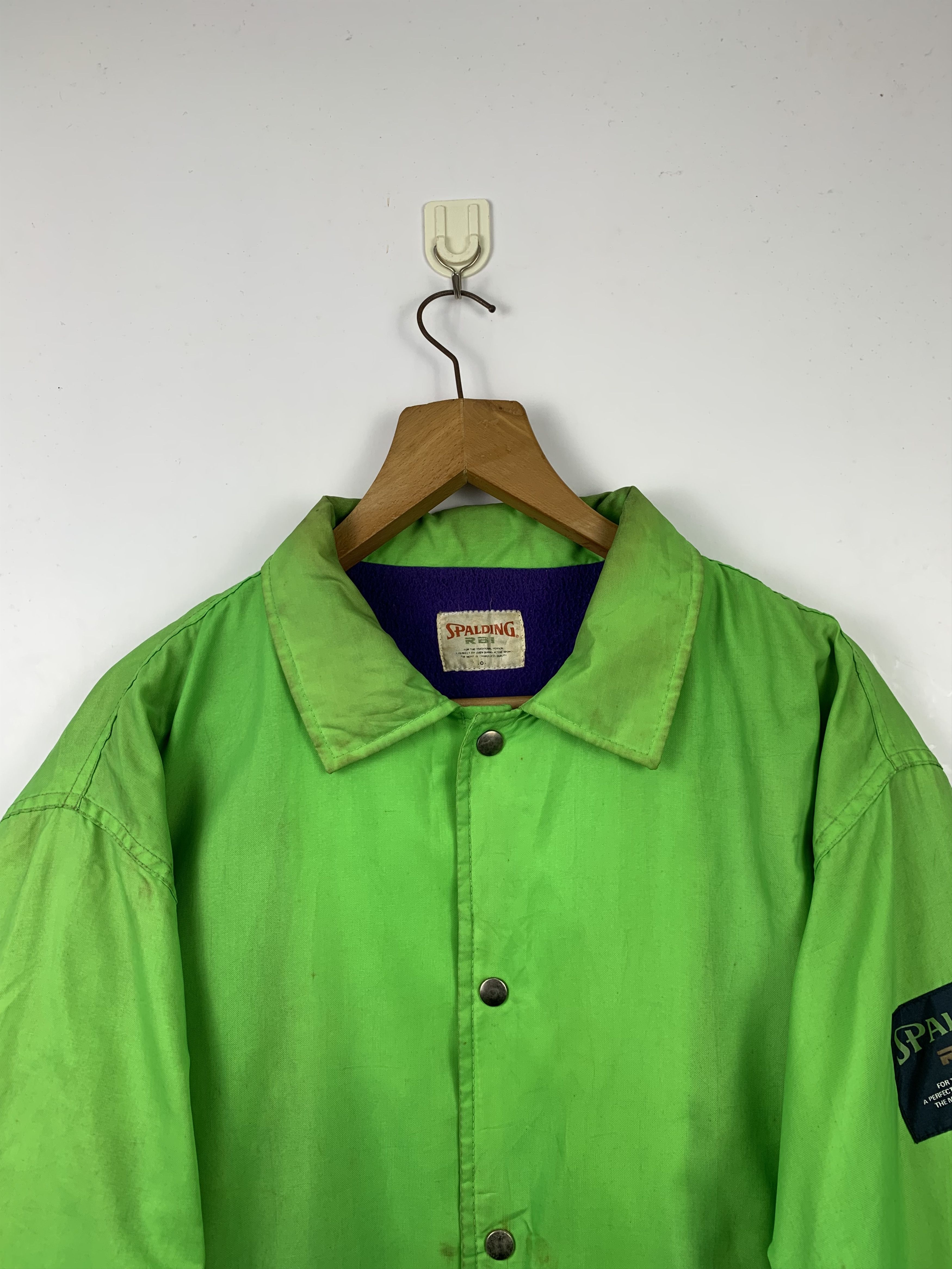 Spalding Vintage SPALDING Distressed Jacket Fleece Lining J0324 Size US L / EU 52-54 / 3 - 2 Thumbnail