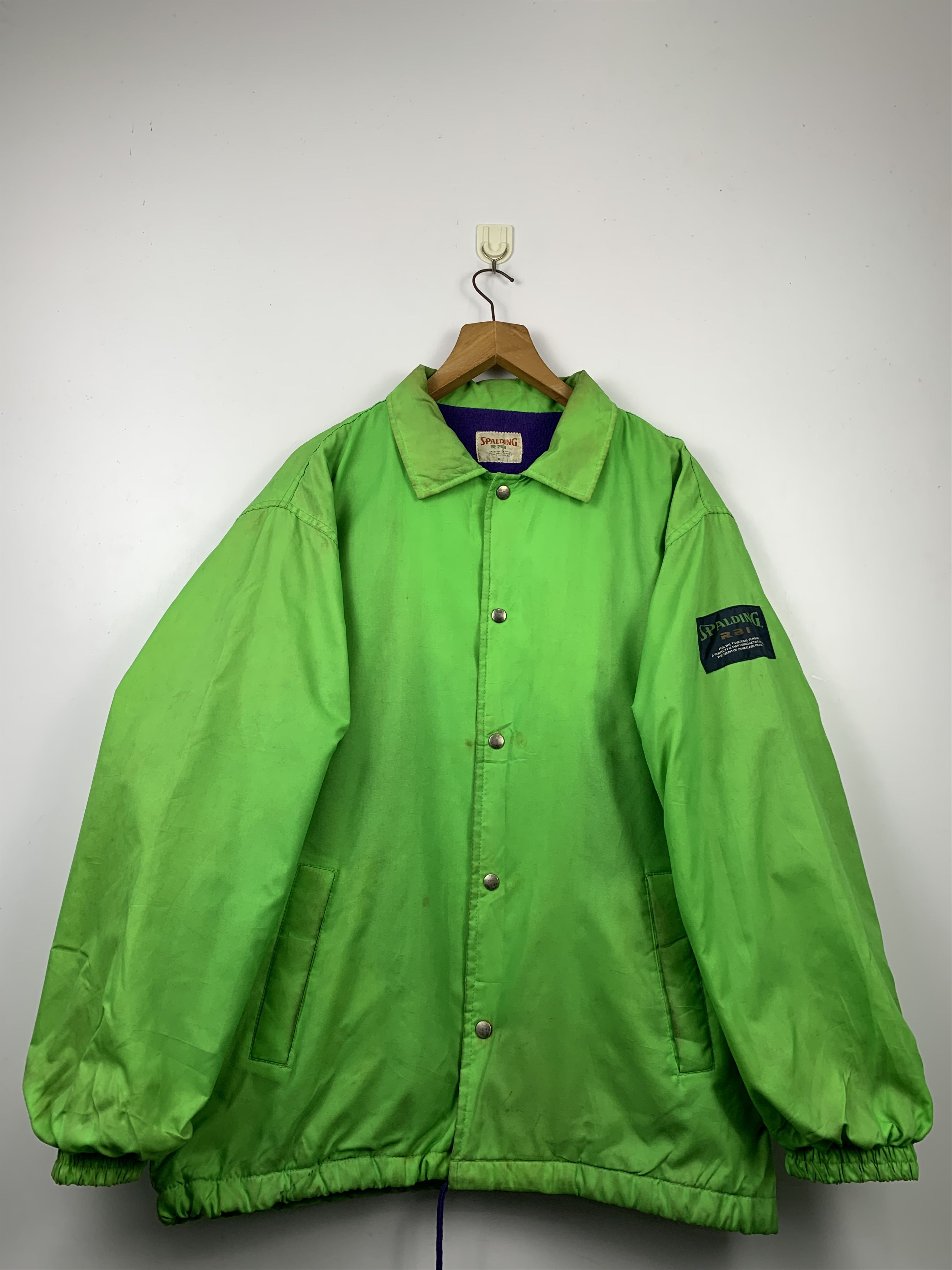 Spalding Vintage SPALDING Distressed Jacket Fleece Lining J0324 Size US L / EU 52-54 / 3 - 1 Thumbnail