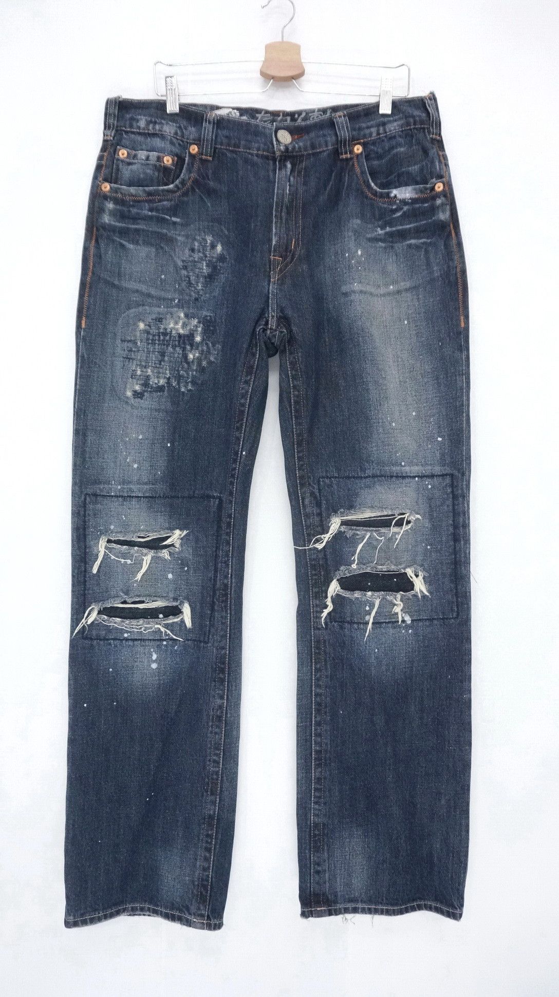 🇯🇵 OSAKA BIG TRAIN Distressed Painter Jeans