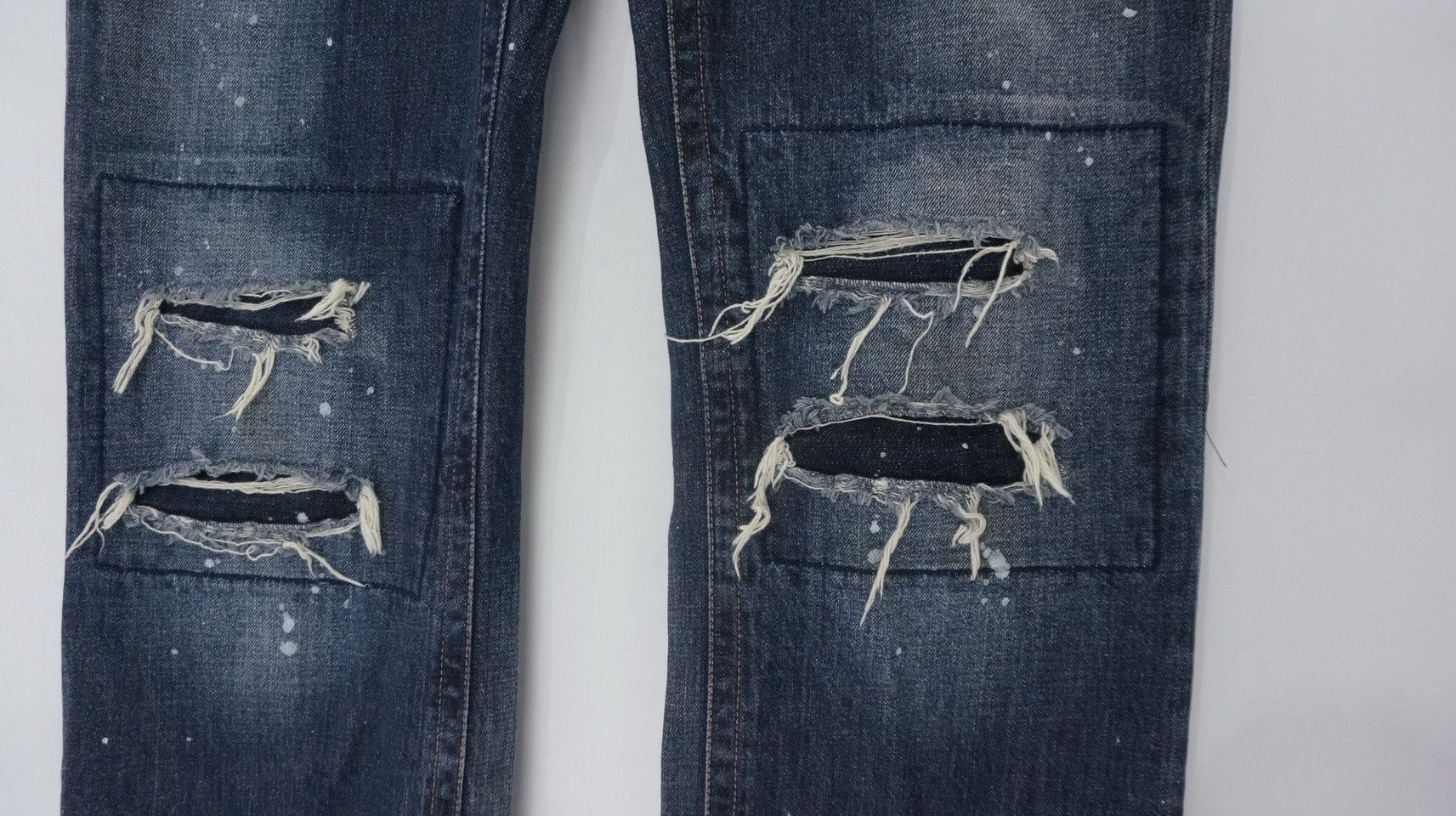 Japanese Brand 🇯🇵 OSAKA BIG TRAIN Distressed Painter Jeans Size US 36 / EU 52 - 7 Thumbnail
