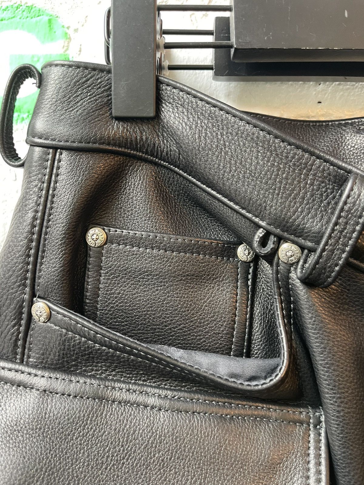 Chrome Hearts Chrome Hearts NEW 2023 Black LEATHER CARGO JEANS 4Gseller Size US 32 / EU 48 - 4 Thumbnail