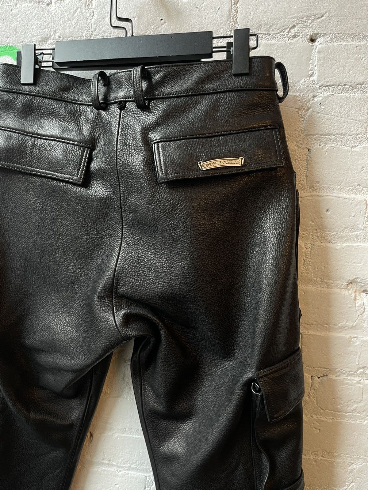 Chrome Hearts Chrome Hearts NEW 2023 Black LEATHER CARGO JEANS 4Gseller Size US 32 / EU 48 - 6 Thumbnail