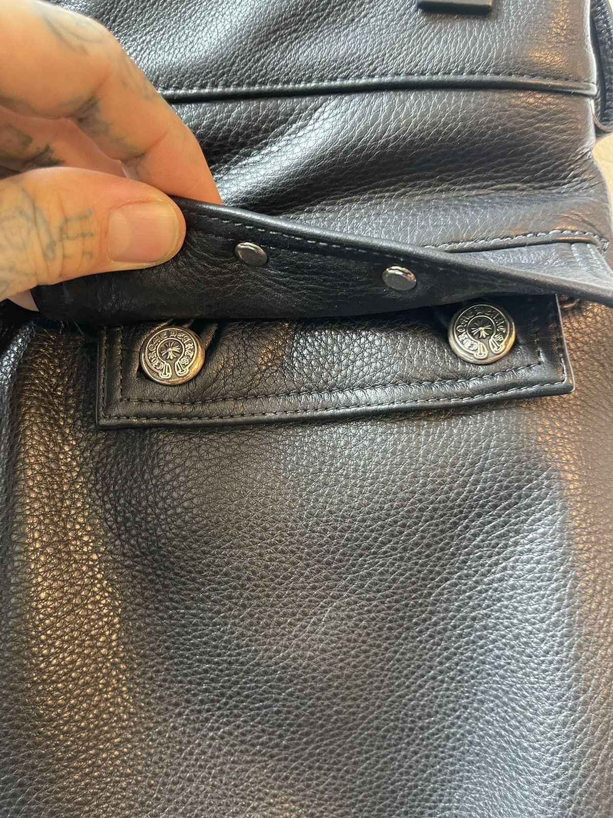 Chrome Hearts Chrome Hearts NEW 2023 Black LEATHER CARGO JEANS 4Gseller Size US 32 / EU 48 - 8 Thumbnail