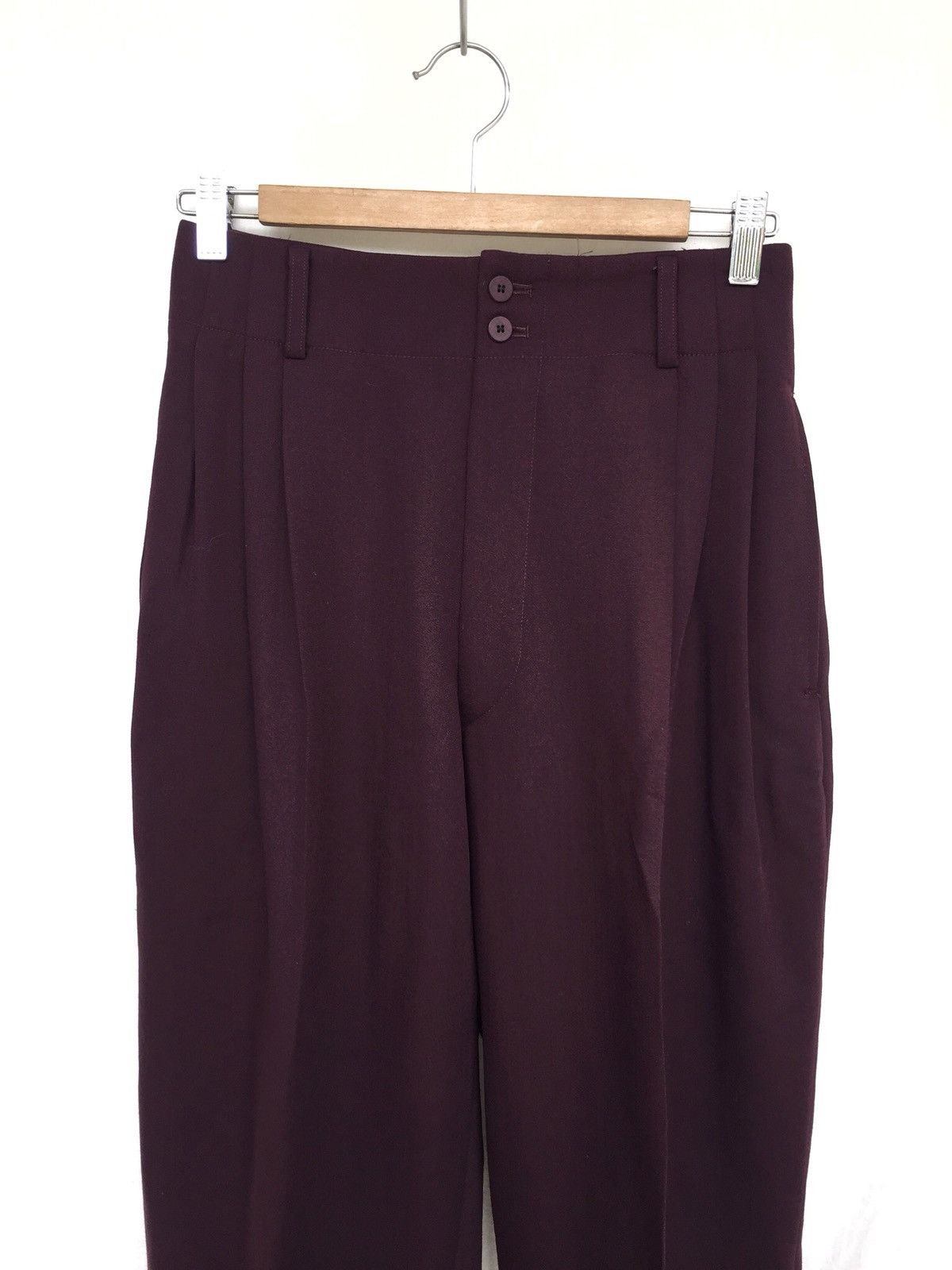 Issey Miyake Ficce Uomo High Waist Ballon Gabardine Wool Pants Size US 27 - 2 Thumbnail