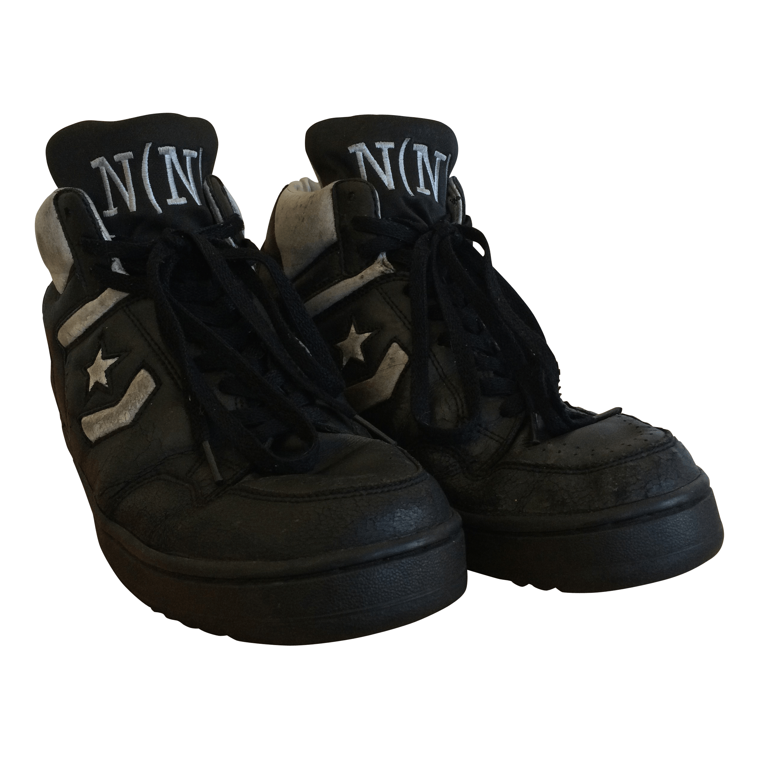 image of S/s 2006 Number (N)Ine X Converse Weapon Shoes in Black/White, Men's (Size 11)
