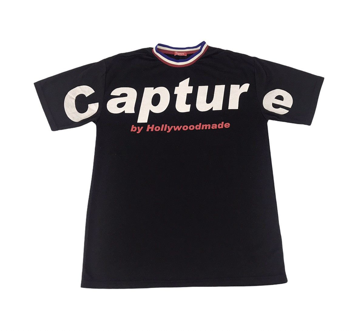 image of Hype Capture By Hollywoodmade Spell Out Big Logo Tee T-Shirt in Black, Men's (Size Medium)