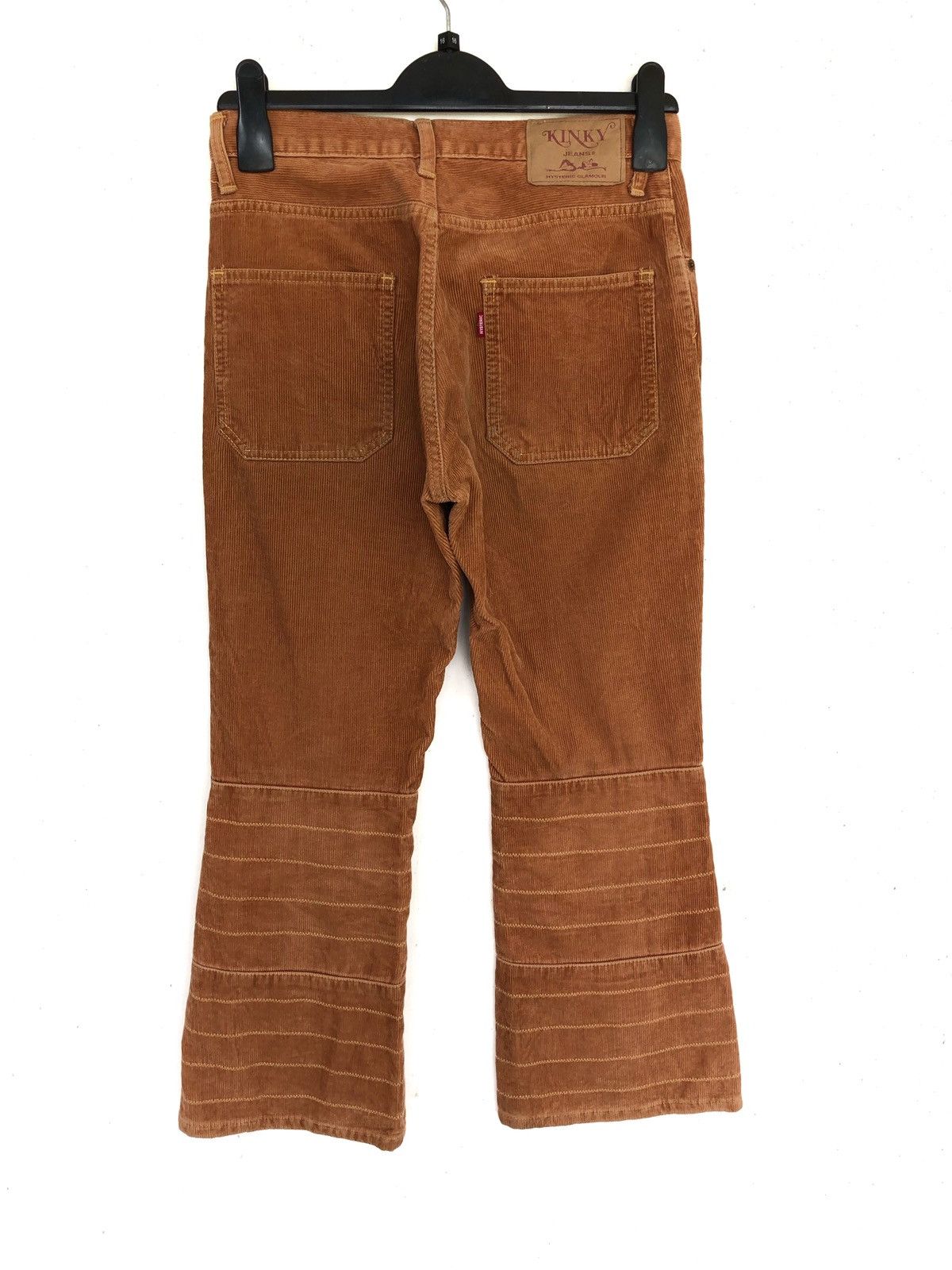 image of Hysteric Glamour x Velvet Og Hysteric Patchwork Velvet Flare Corduroy Pants in Brown (Size 28)