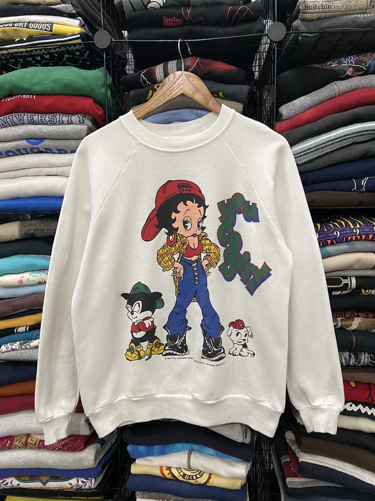 Cartoon Network 🔥VINTAGE 1993 BETTY BOOP MIROR PRINTED SWEATSHIRTS Size US M / EU 48-50 / 2 - 3 Thumbnail