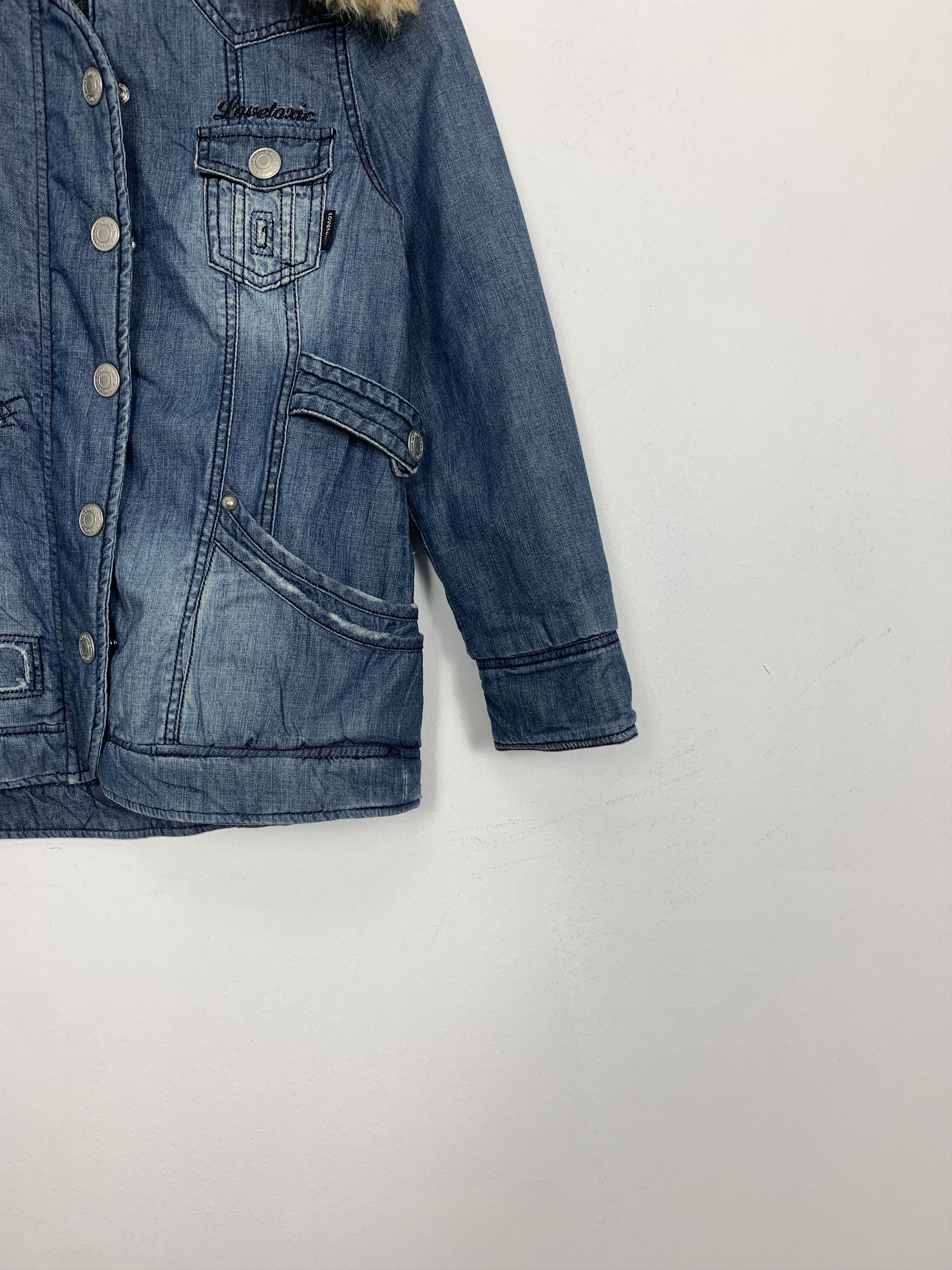 Vintage Vintage Lovetoxic Fur Hoodie Quilted Lining Denim J0901 Size US S / EU 44-46 / 1 - 4 Thumbnail