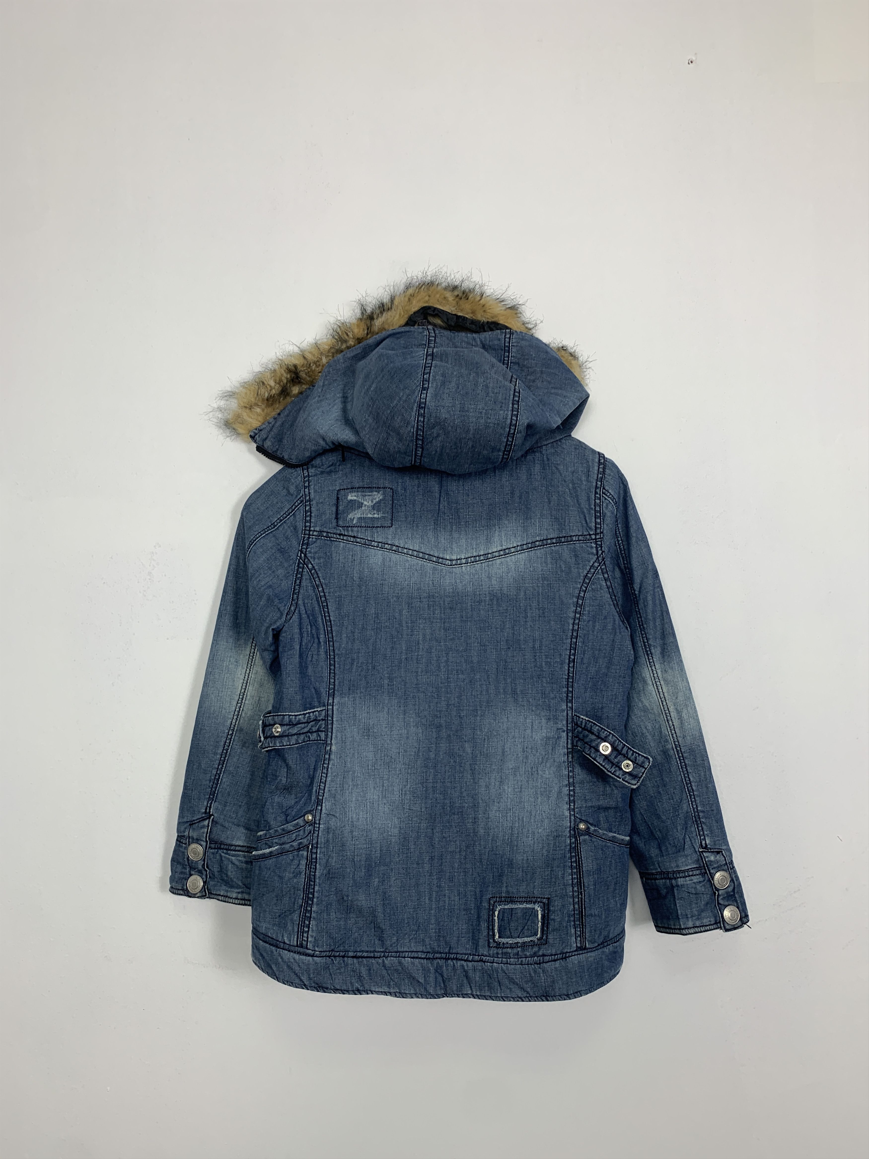 Vintage Vintage Lovetoxic Fur Hoodie Quilted Lining Denim J0901 Size US S / EU 44-46 / 1 - 16 Thumbnail