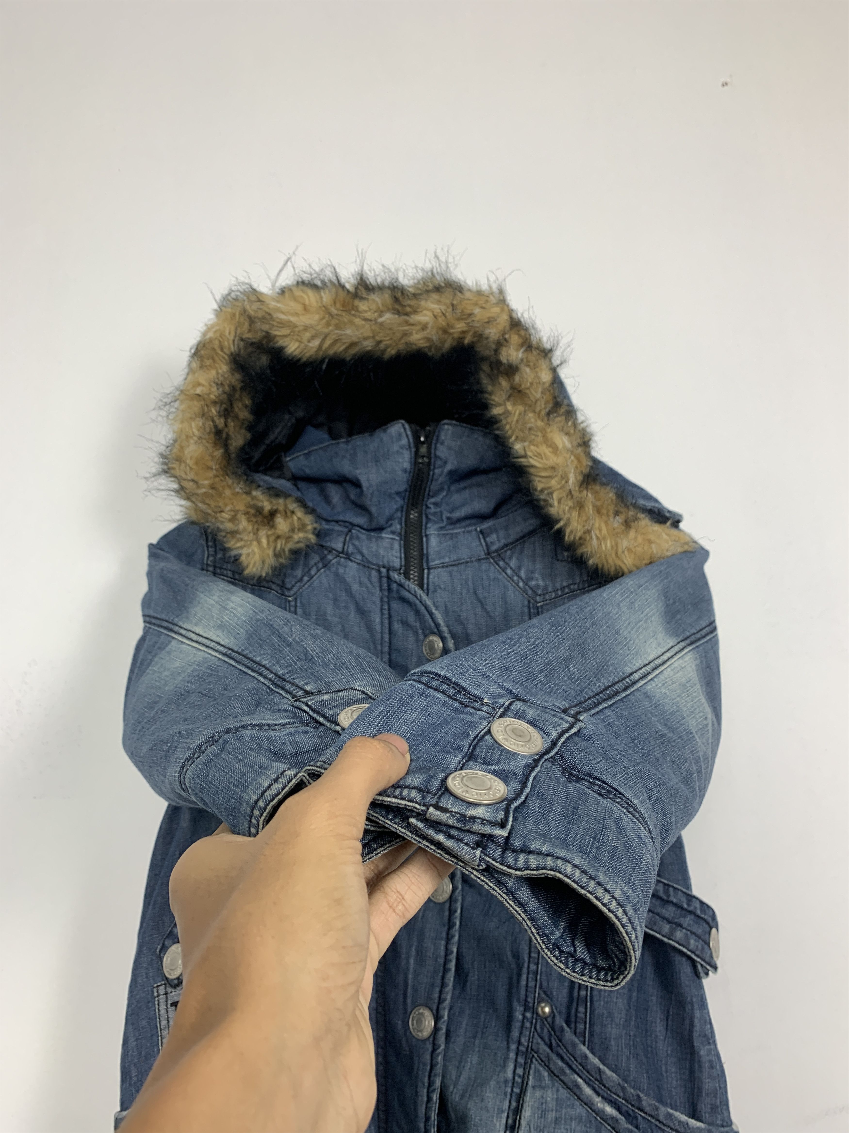 Vintage Vintage Lovetoxic Fur Hoodie Quilted Lining Denim J0901 Size US S / EU 44-46 / 1 - 5 Thumbnail