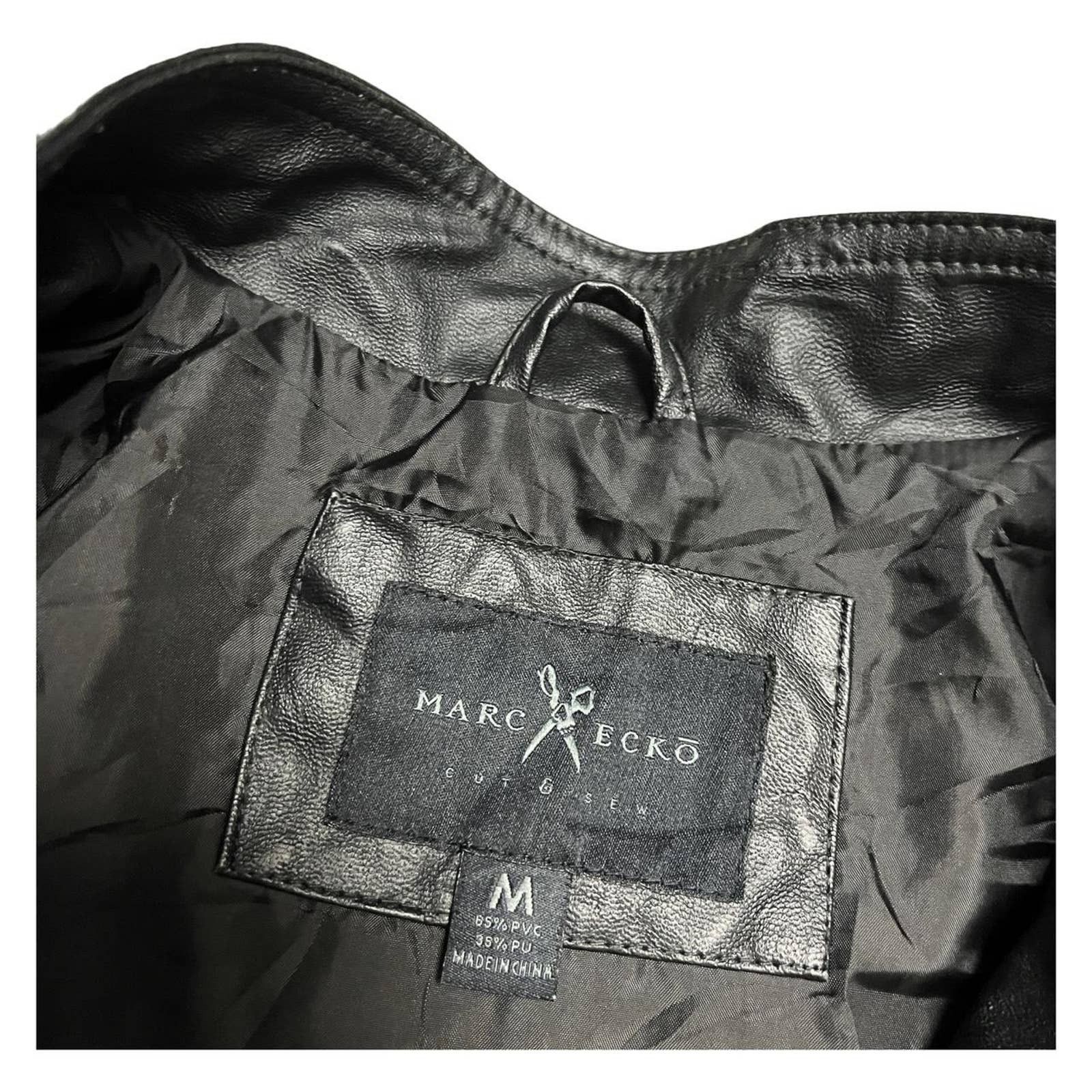 Ecko Unltd. Marc Ecko CUT & SEW Faux Leather Bomber Biker Jacket Size US M / EU 48-50 / 2 - 3 Thumbnail