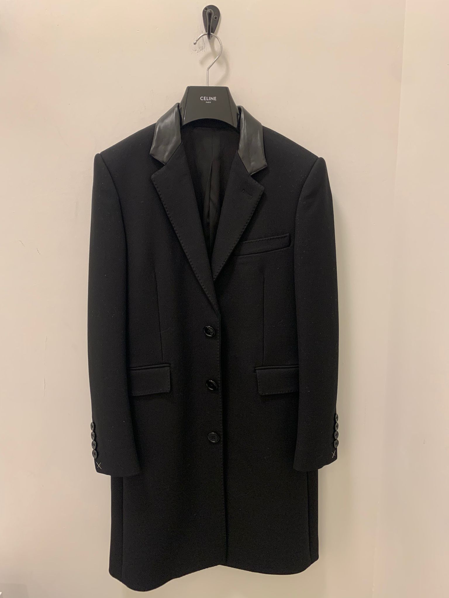 image of Celine Chesterfield 3B Coat in Black, Men's (Size Small)