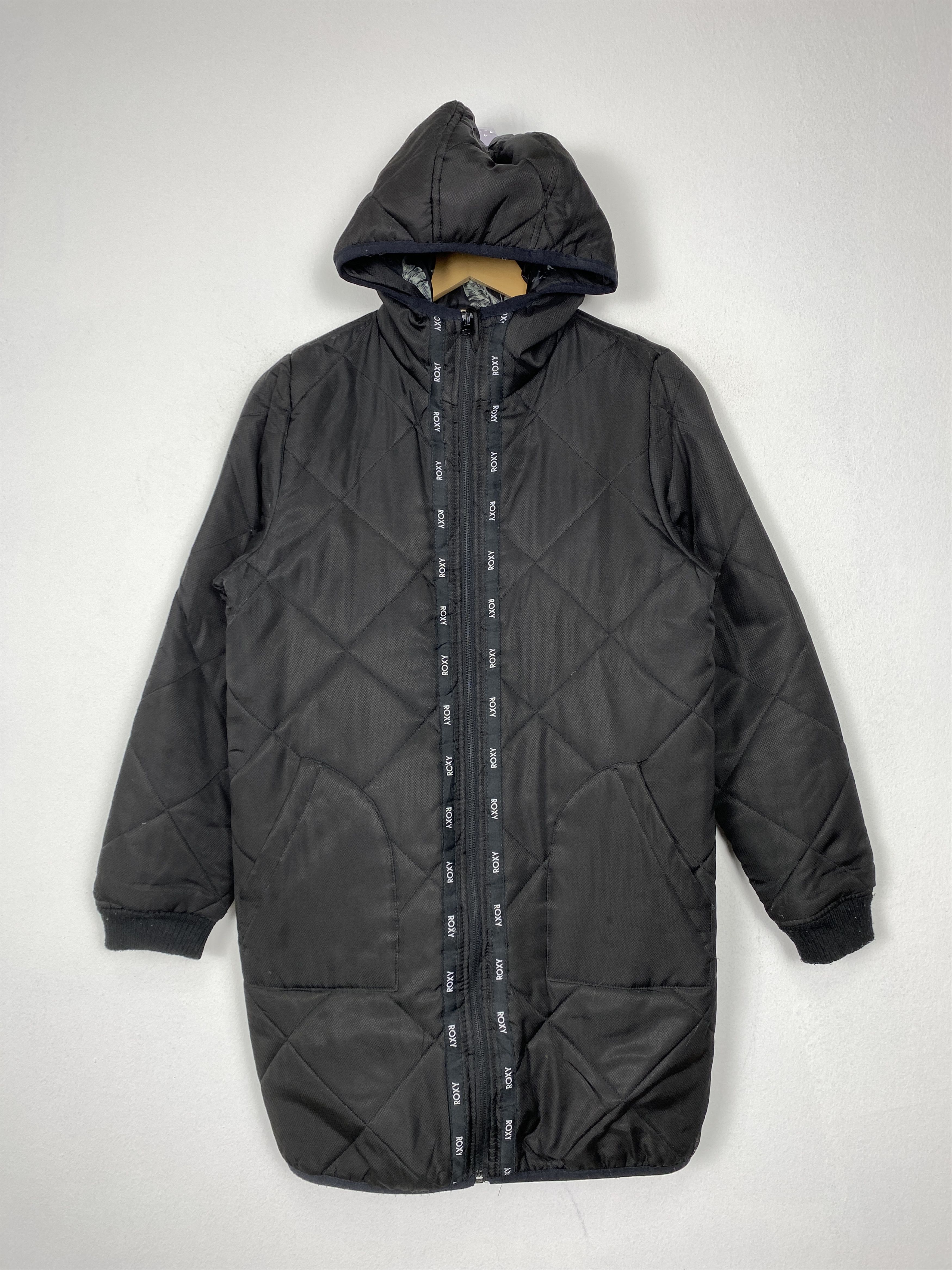 Quiksilver Vintage Roxy Hoodie Quilted Flower Pattern Jacket J1508 Size L / US 10 / IT 46 - 1 Thumbnail