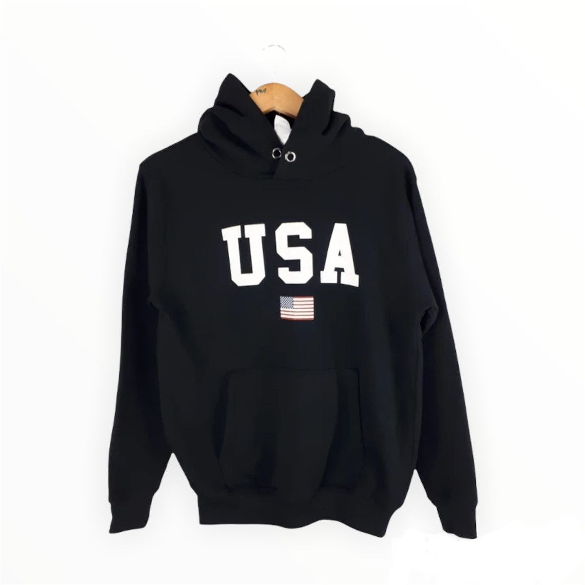 Vintage USA Flag Spellout Hoodie