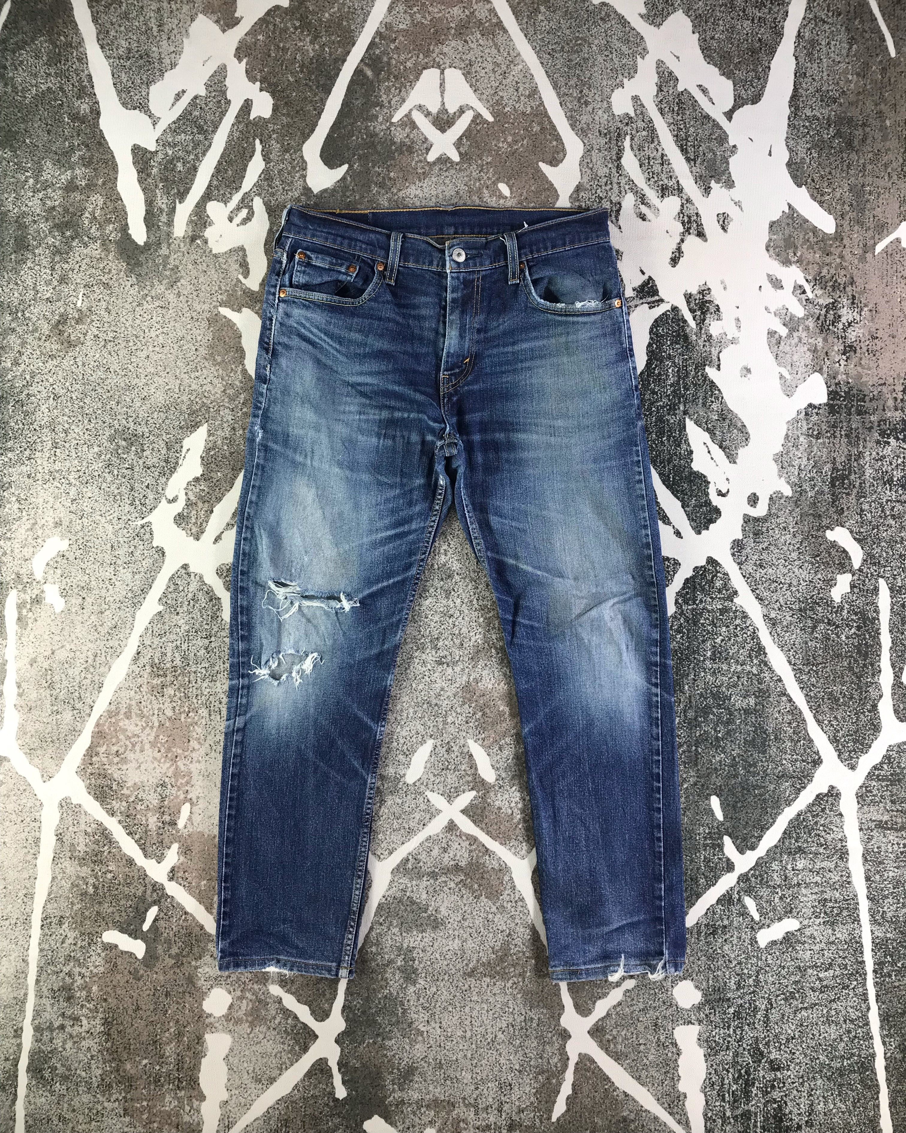image of Distressed Denim x Levis Vintage Levis 502 Jeans Distress Blue Denim Kj2855, Men's (Size 30)