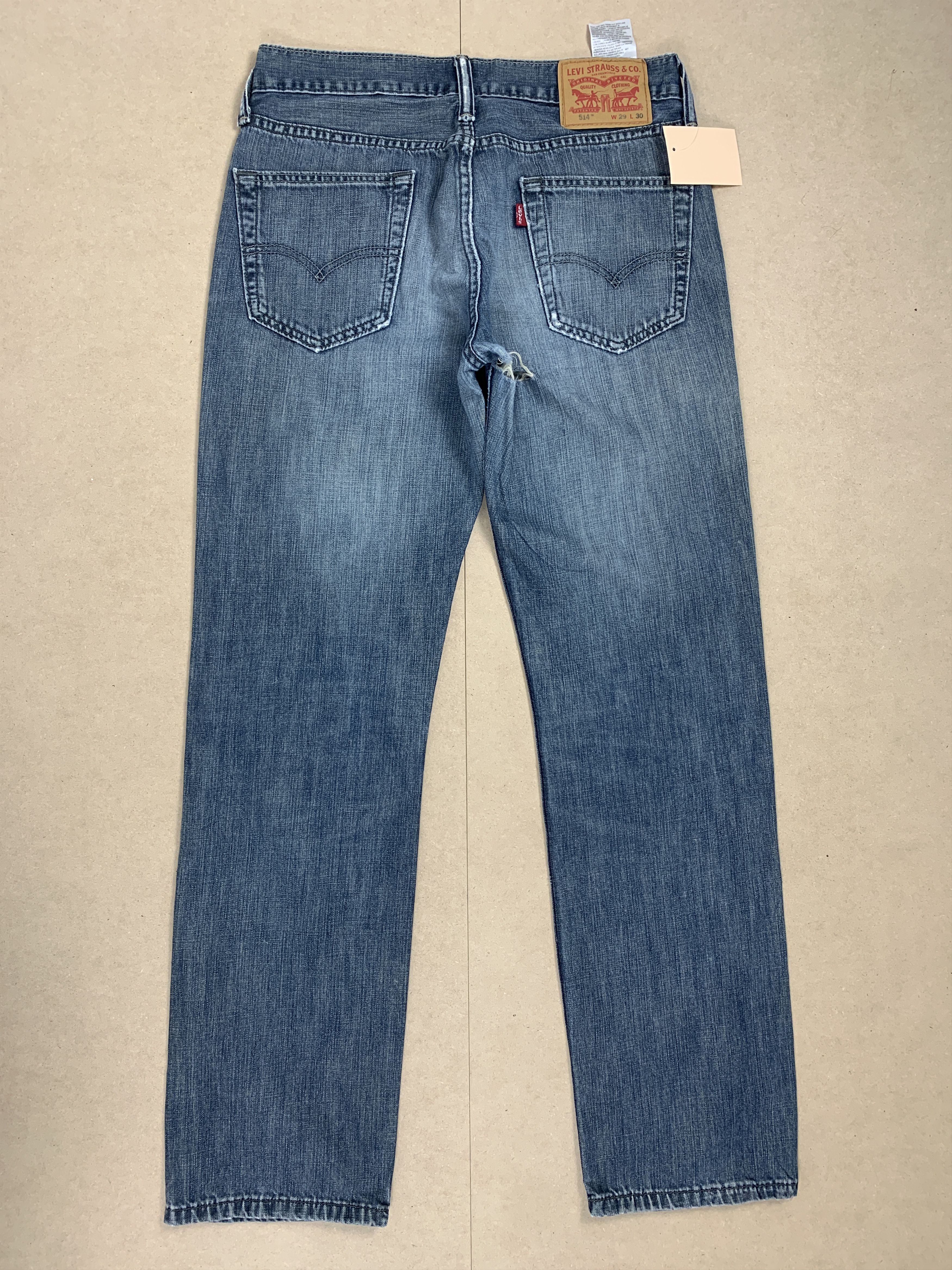 Levi's Vintage LEVI'S 514 Distressed Straight Cut Mid Wash Jeans Size US 28 / EU 44 - 5 Thumbnail