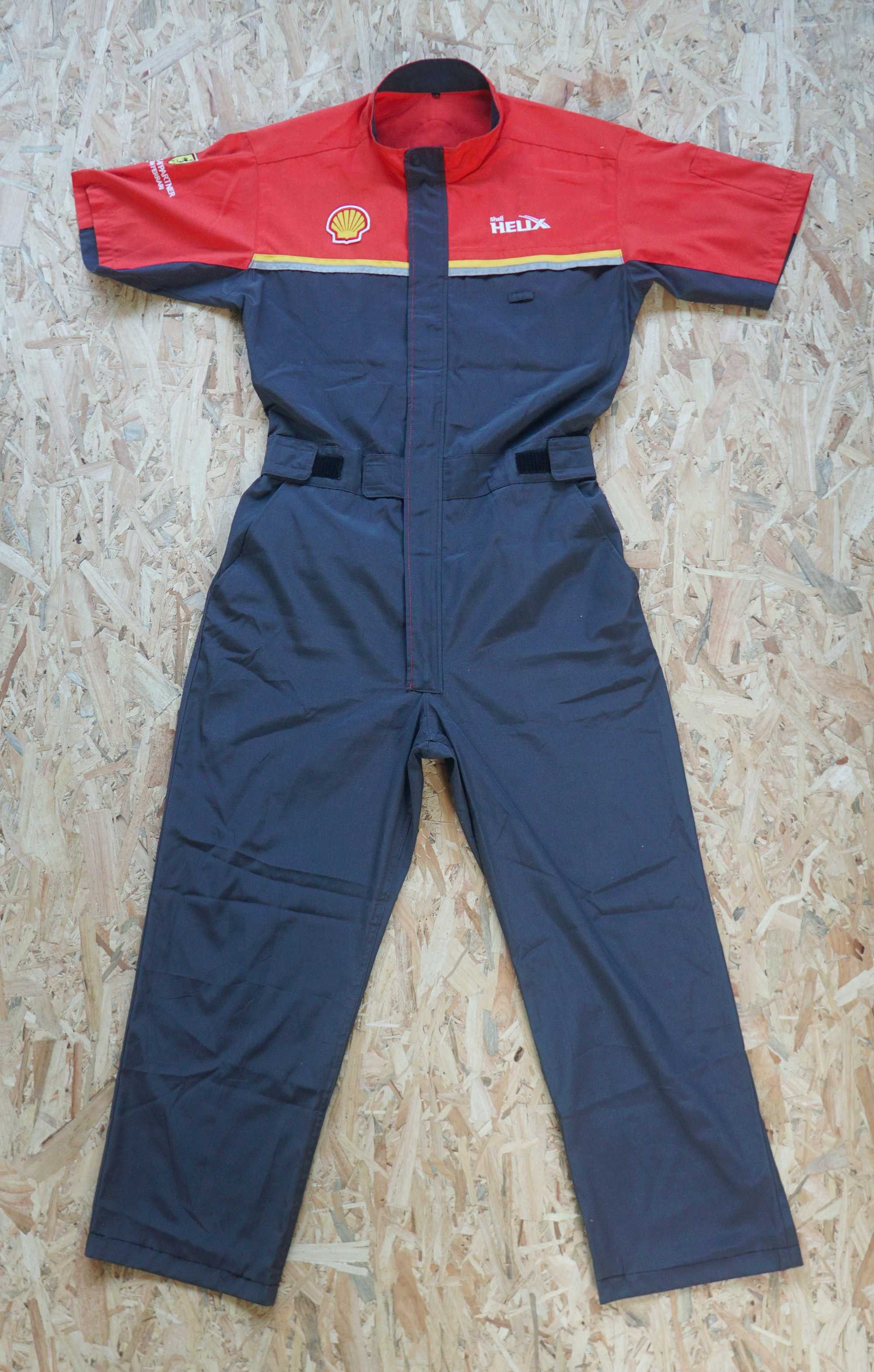 image of Shell X Ferrari Short Sleeves Coverall in Red/Blue, Men's (Size 33)