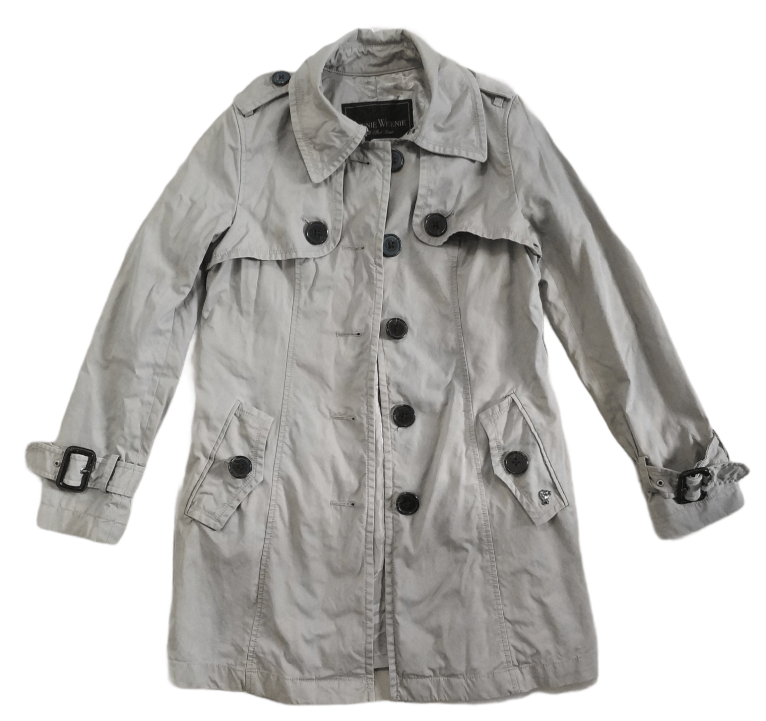 image of Designer Teenie Weenie Trench Coat in Cream, Women's (Size Medium)