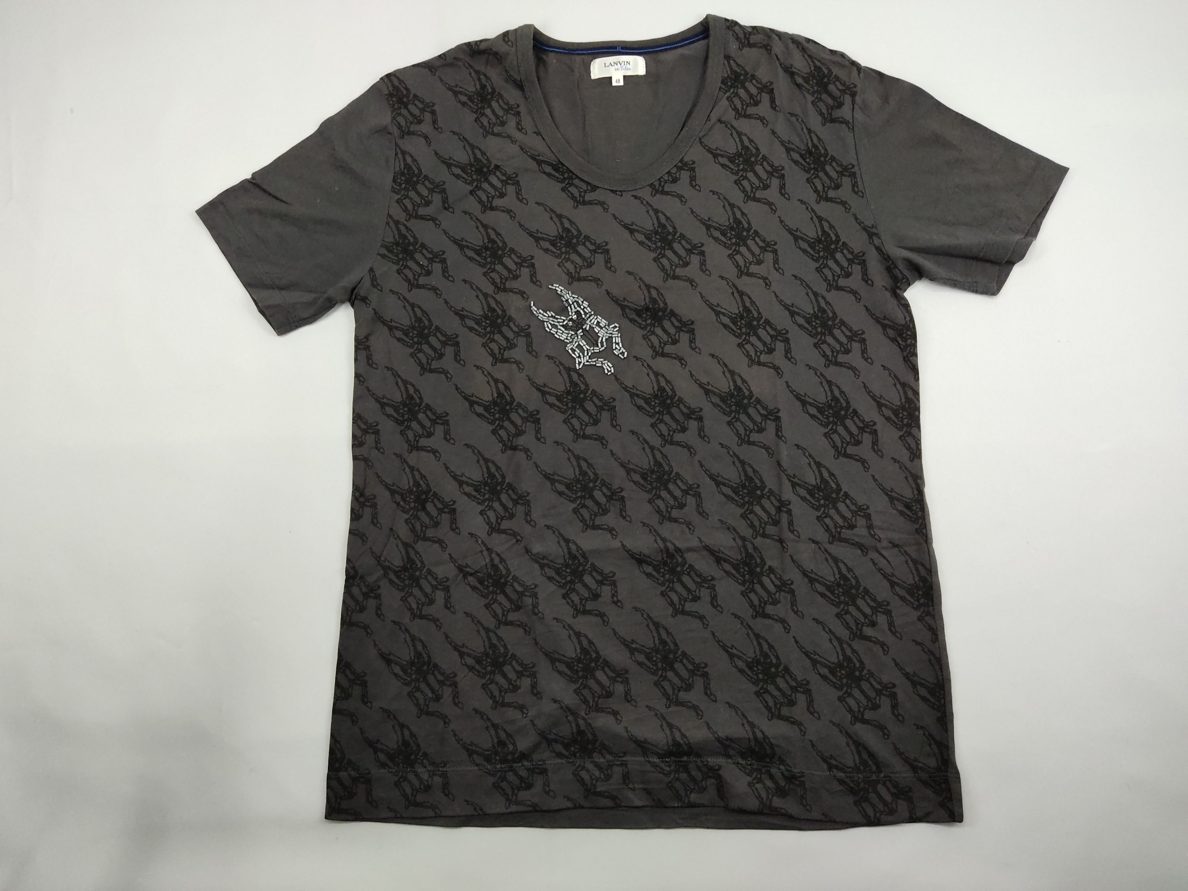 Lanvin Very Rare Lanvin Em Bleu All Over Printed Logo Tee Size US S / EU 44-46 / 1 - 1 Thumbnail