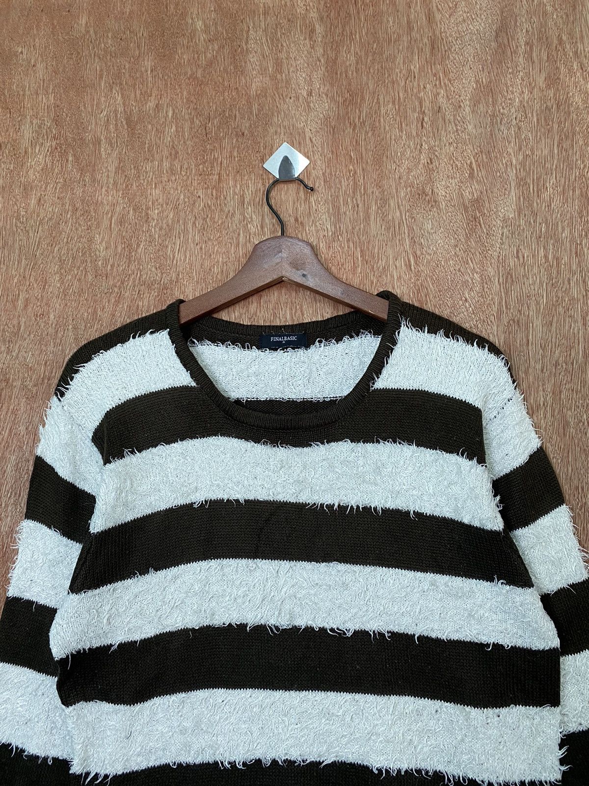 Vintage Final Basic Stripe Shag Shaggy Fur Mohair Knitwear #B657 Size US M / EU 48-50 / 2 - 2 Thumbnail