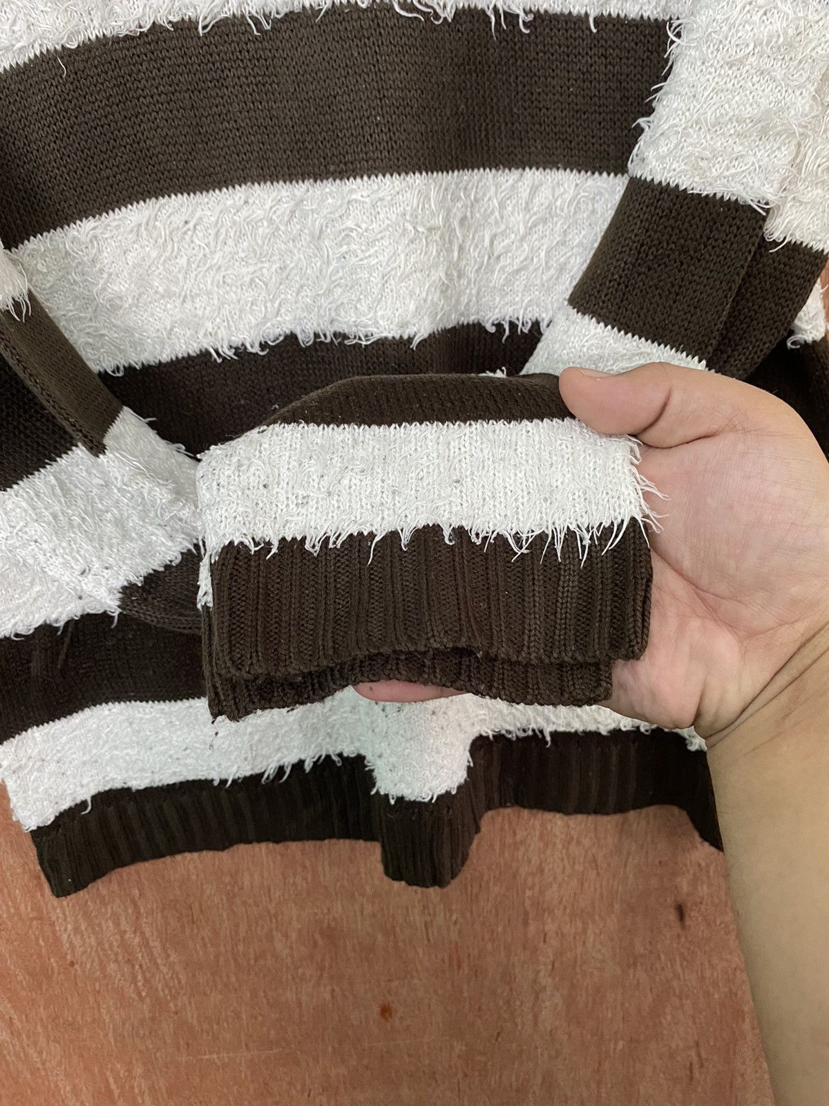 Vintage Final Basic Stripe Shag Shaggy Fur Mohair Knitwear #B657 Size US M / EU 48-50 / 2 - 8 Thumbnail