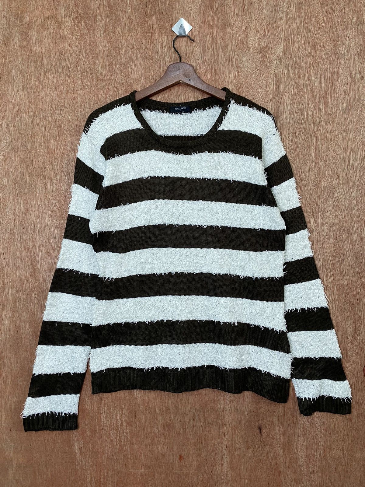 Vintage Final Basic Stripe Shag Shaggy Fur Mohair Knitwear #B657 Size US M / EU 48-50 / 2 - 1 Thumbnail