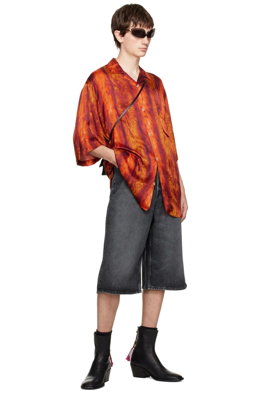 Acne Studios Sz50 Viscose Red Fur Print Shirt Size US L / EU 52-54 / 3 - 5 Thumbnail