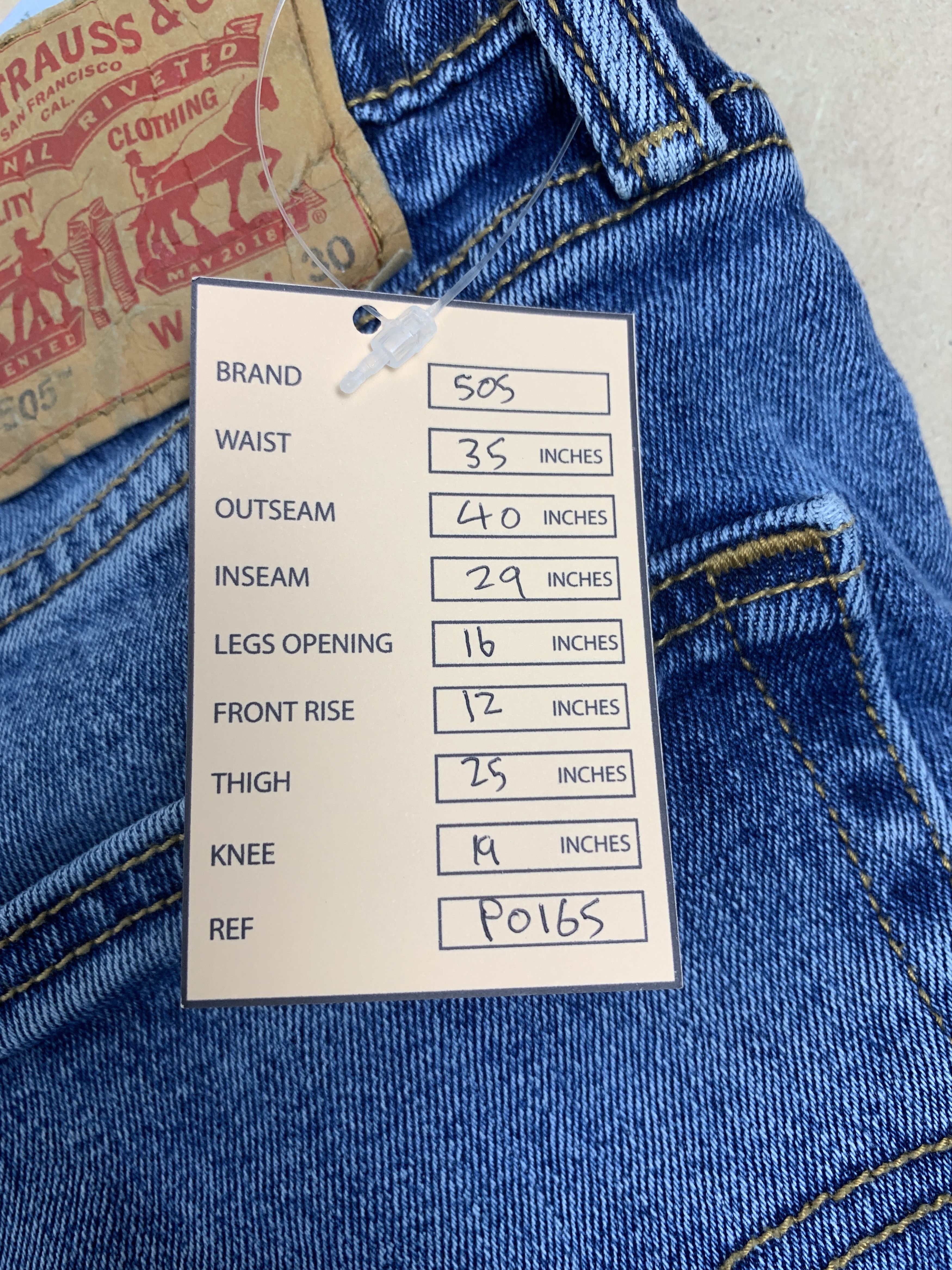 Levi's Vintage LEVI'S 505 Faded Mid Wash Straight Cut Jeans Size US 35 - 24 Thumbnail