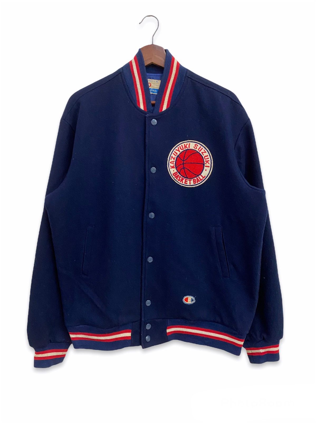 Vintage 90s Champion Wool Basketball Varsity Jacket Rare