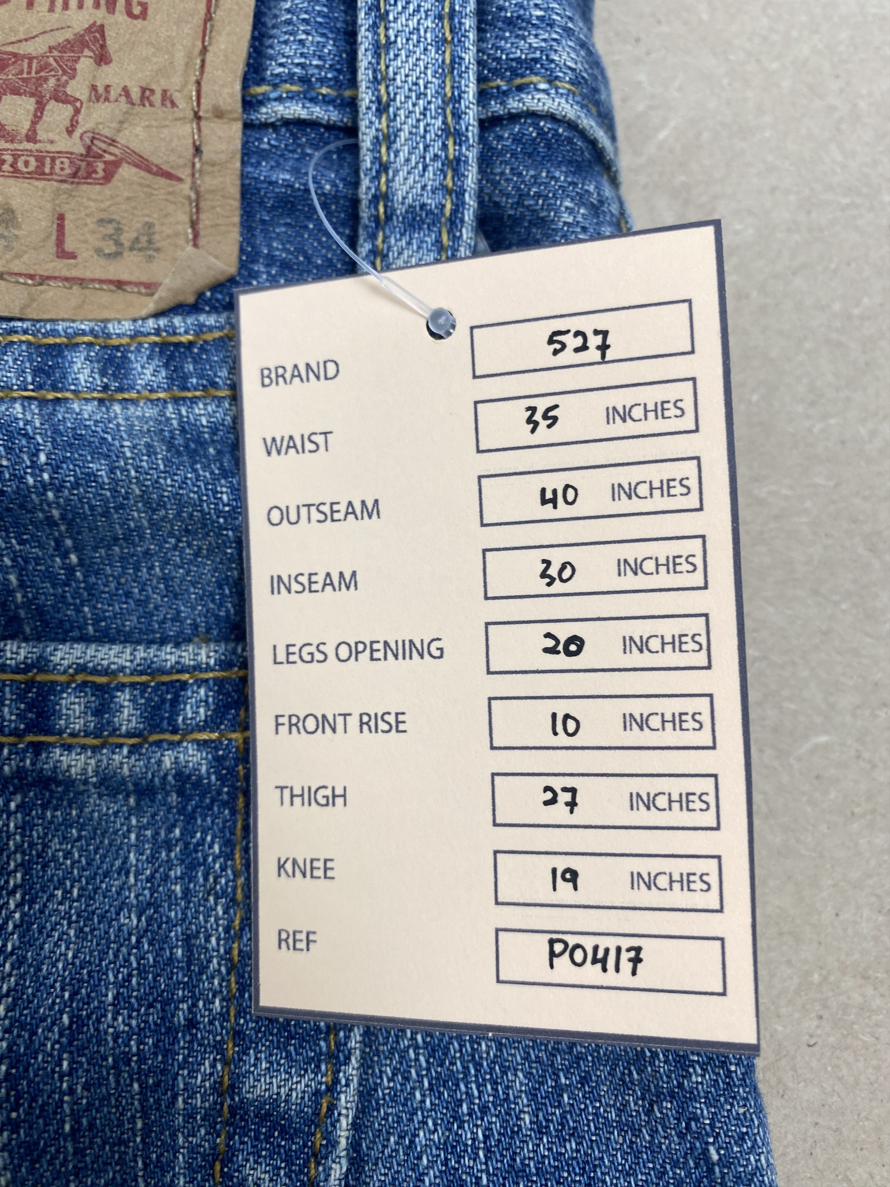 Levi's × Vintage Vintage LEVI'S 527 Bootcut Distressed Faded Mid Wash Jeans Size US 35 - 16 Thumbnail