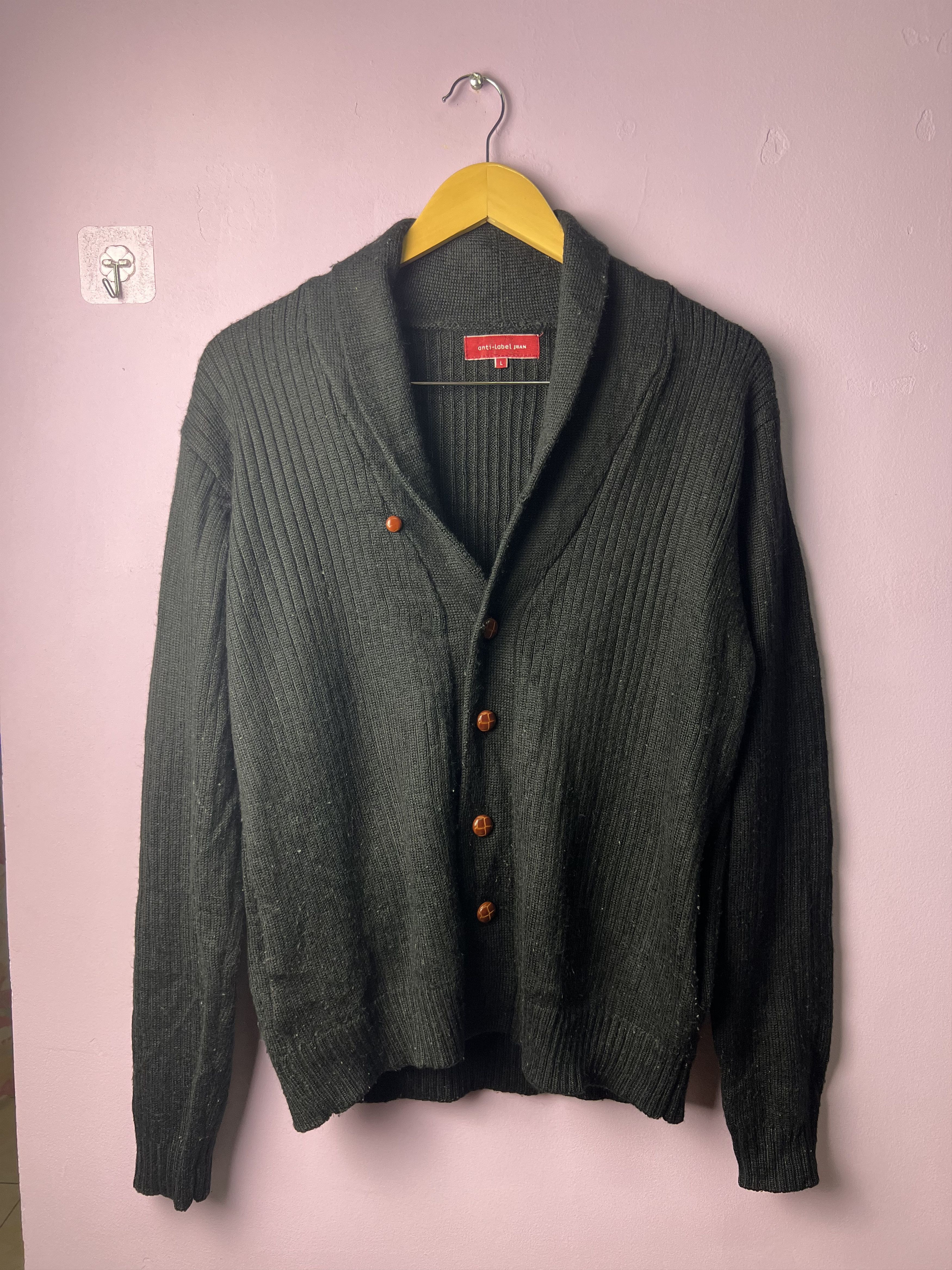 Japanese Brand 🔥Vintage Anti-Label Shawl Collar Knit Cardigan Size US M / EU 48-50 / 2 - 1 Thumbnail