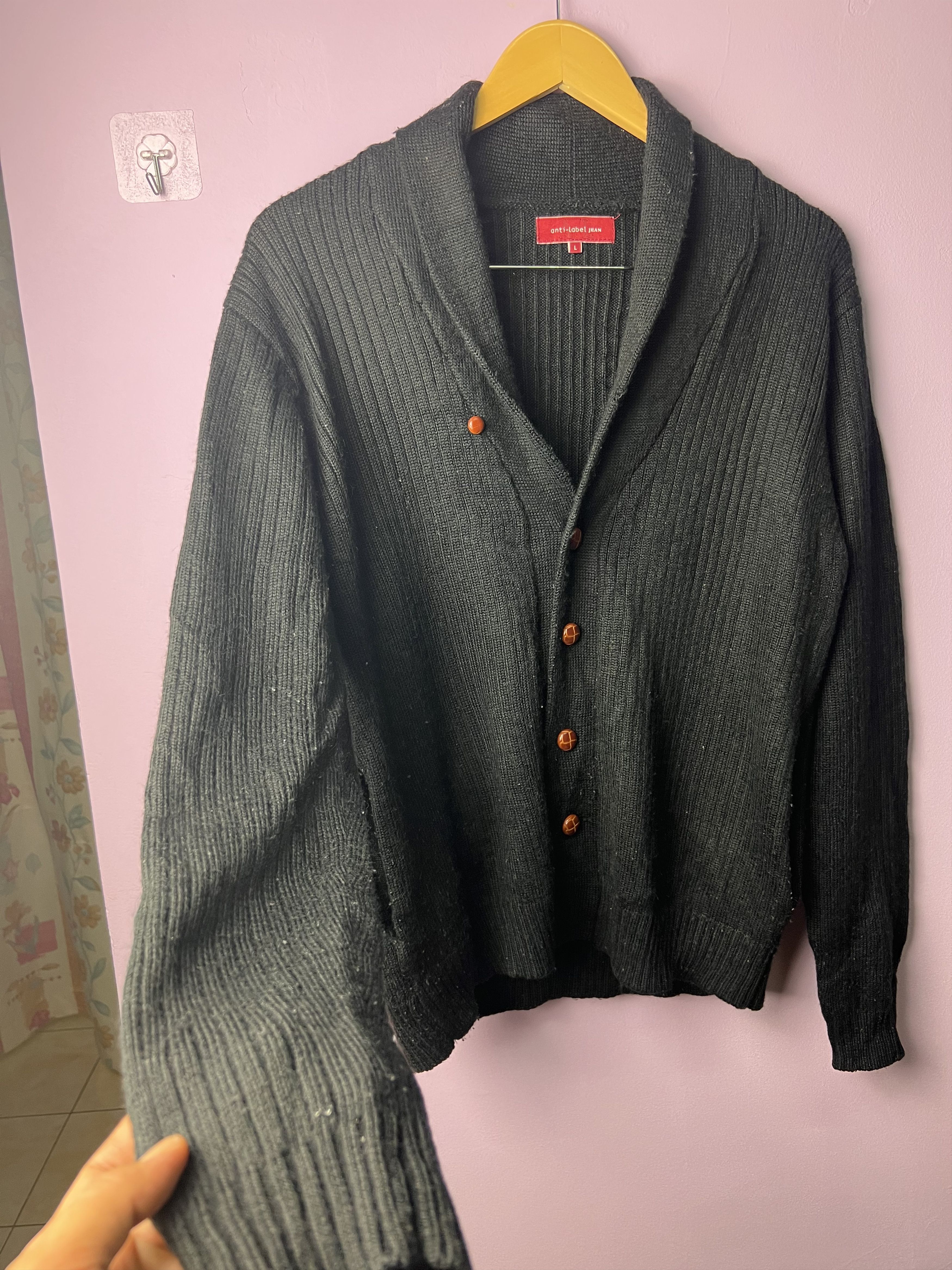 Japanese Brand 🔥Vintage Anti-Label Shawl Collar Knit Cardigan Size US M / EU 48-50 / 2 - 11 Thumbnail
