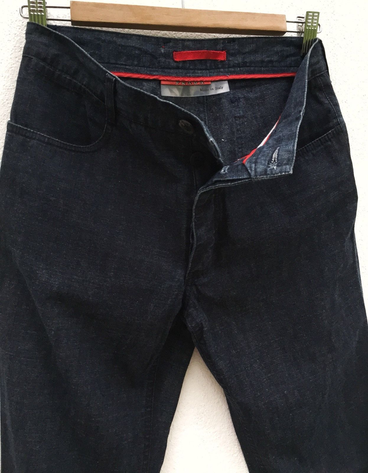 image of Og Prada Milano Us Navy Straight Cut Denim Pants in Indigo, Men's (Size 29)