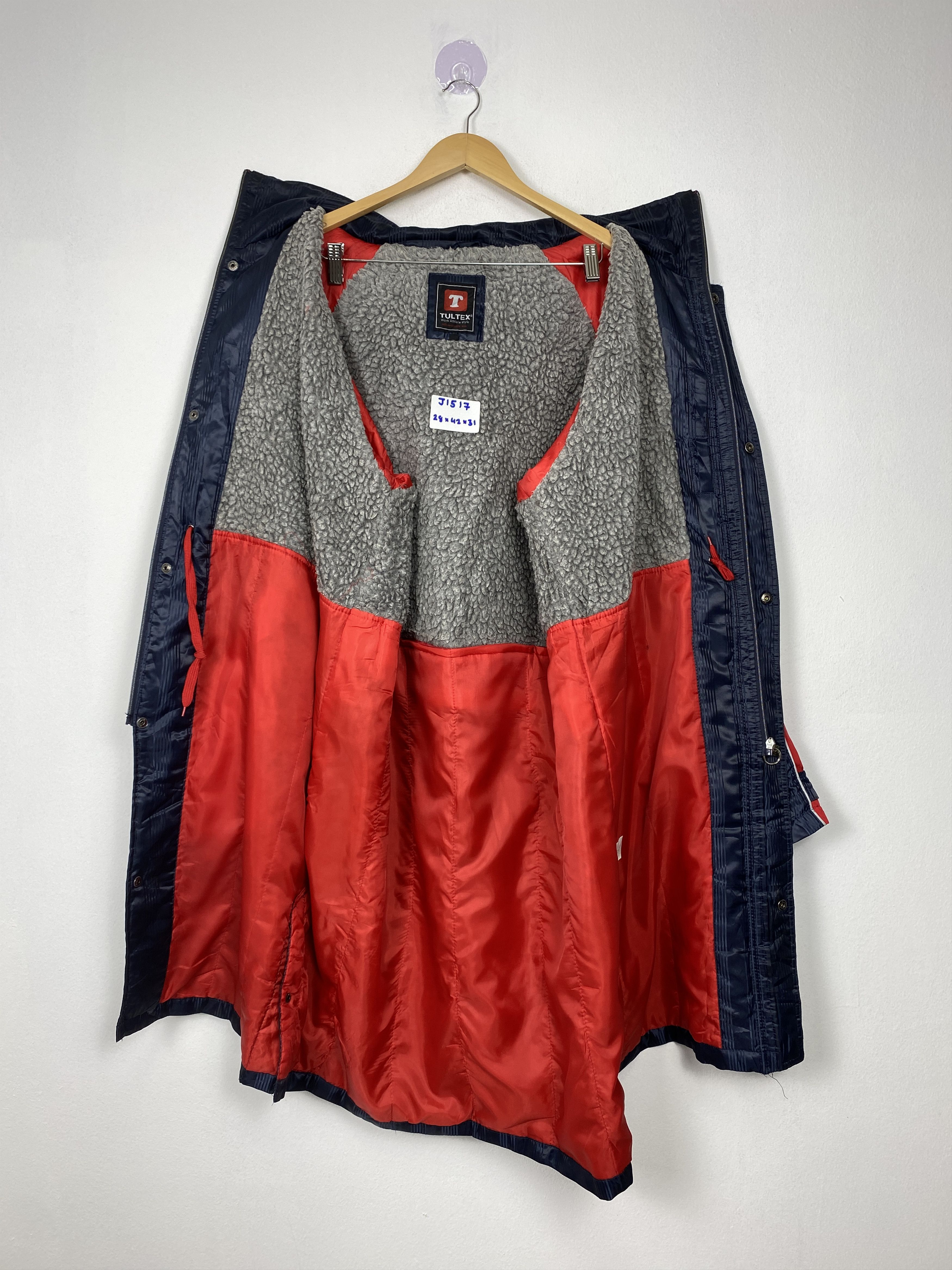 Tultex Vintage Tultex Hoodie Sherpa Lining Long Jacket J1517 Size US XL / EU 56 / 4 - 12 Thumbnail