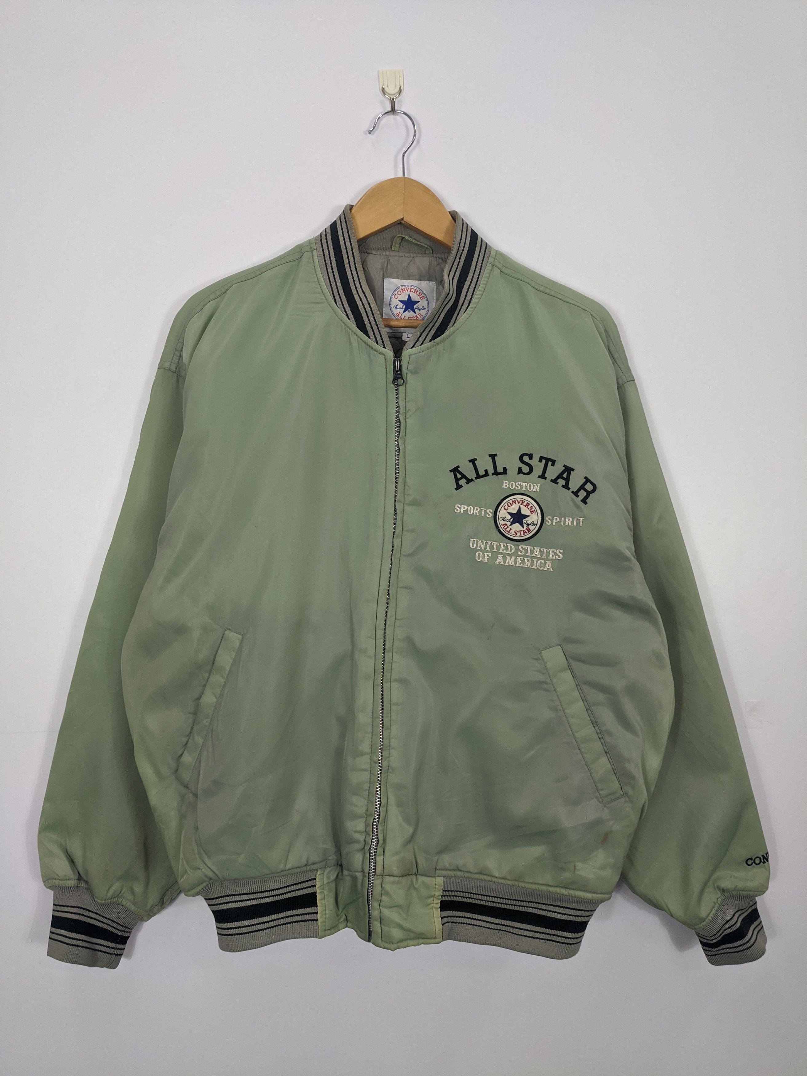 Converse × Varsity Jacket × Vintage Vintage 90s Converse Bomber Varsity ...